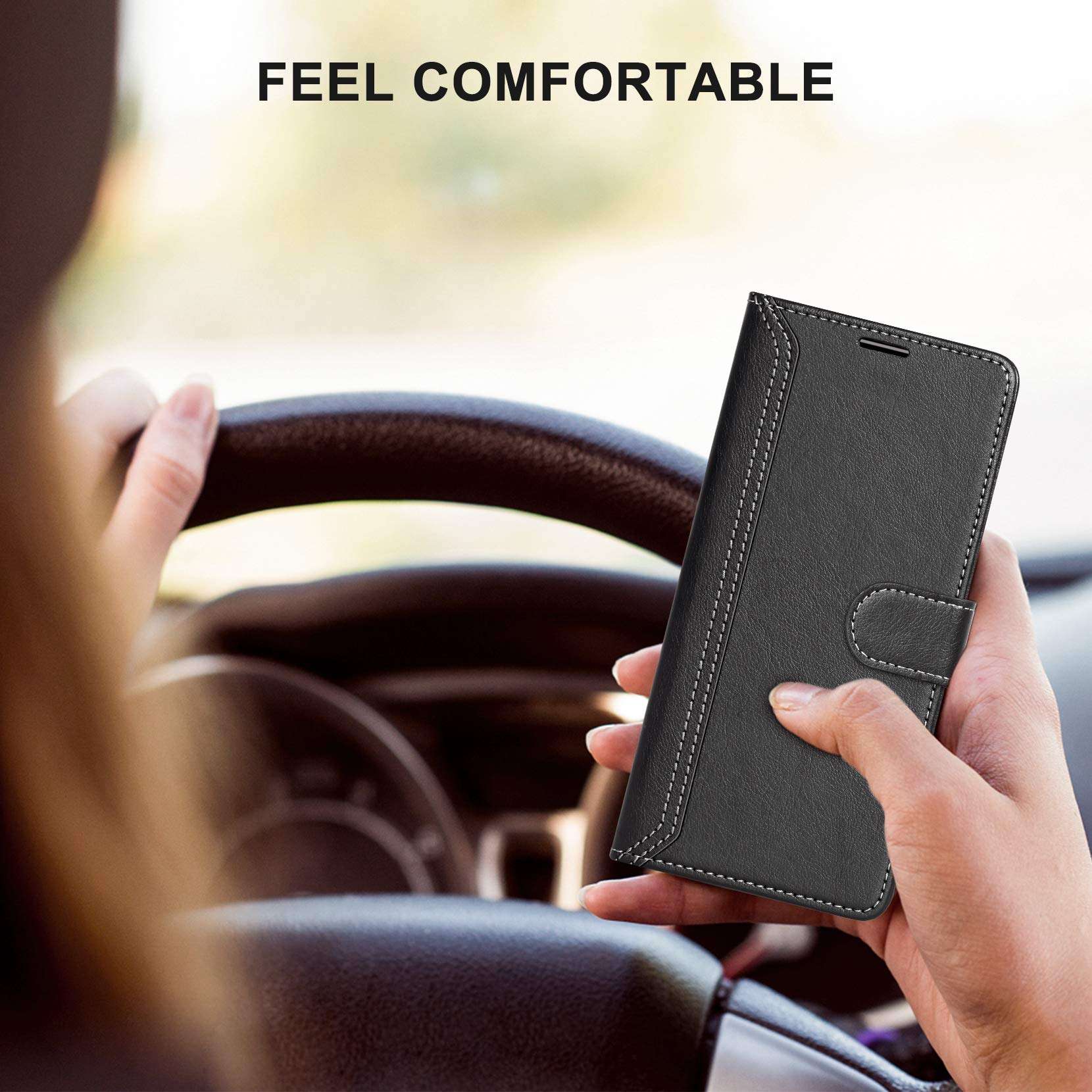 ykooe for Samsung Galaxy S21 Plus Case 6.7", Galaxy S21 Plus 5G Wallet Case Classic PU Leather Flip Fold Protective Cover with Card Holder and Magnetic Closure for Men, Black 6