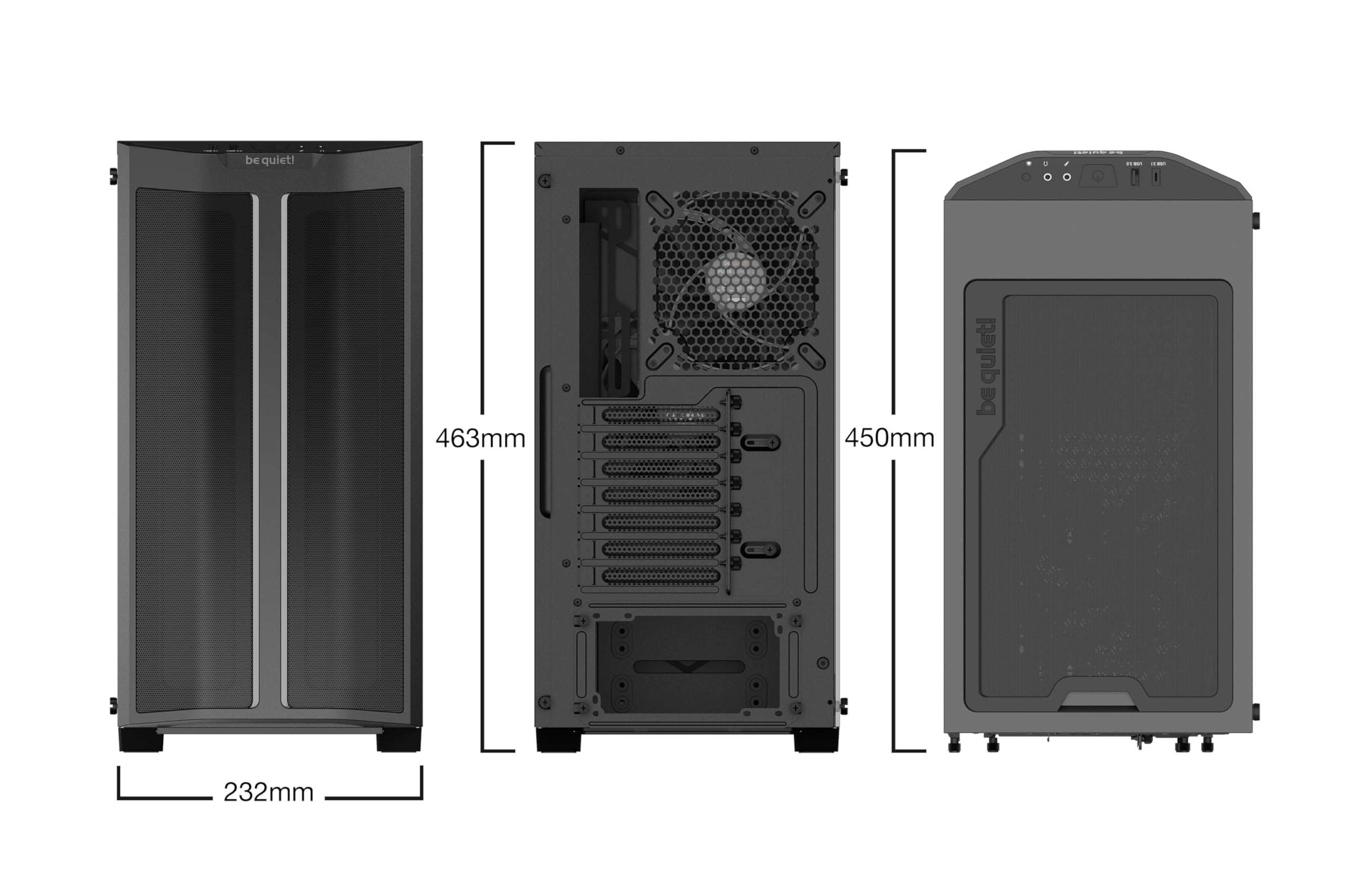 be quiet! Pure Base 500DX ATX Mid Tower PC case | ARGB | 3 Pre-Installed Pure Wings 2 Fans | Tempered Glass Window | Black | BGW37 2