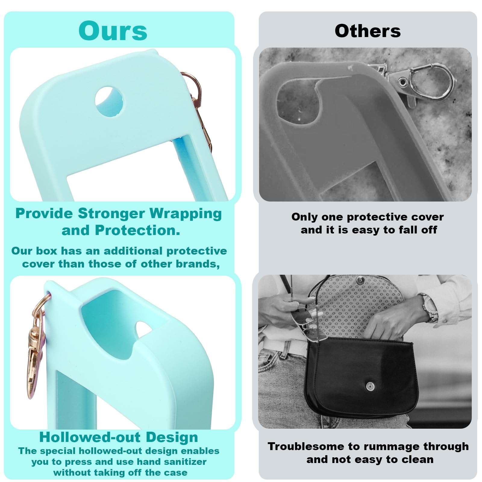 Palksky Hand Sanitizer Spray Case for Touchland,Protective Case with Keychain for Power Mist and Glow Mist1 fl oz(Blue),Travel Size for Women 4