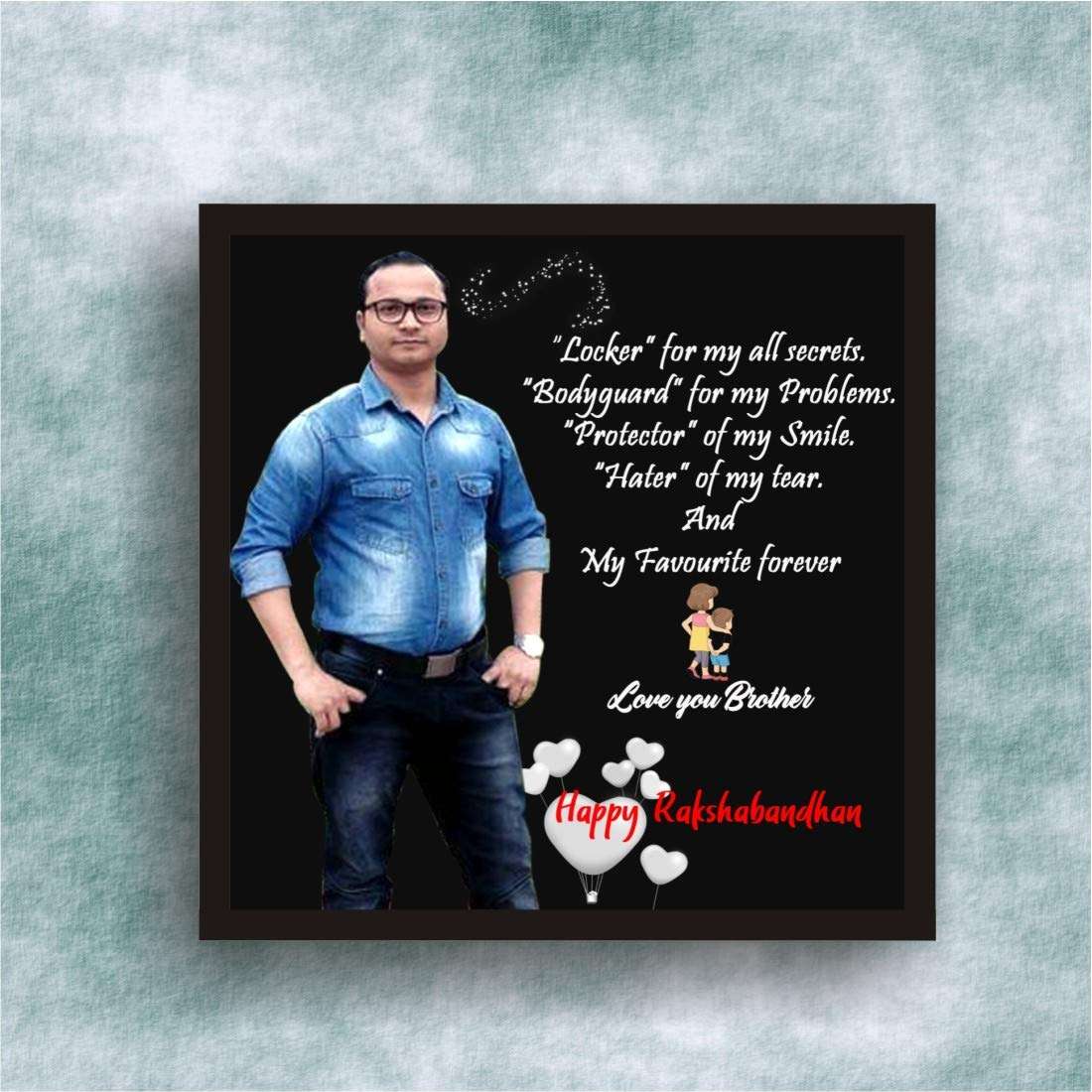 Express-O-Board Personalised Rakshabandhan Gift Photo Frame for Brother (12 In x 12 In) 4