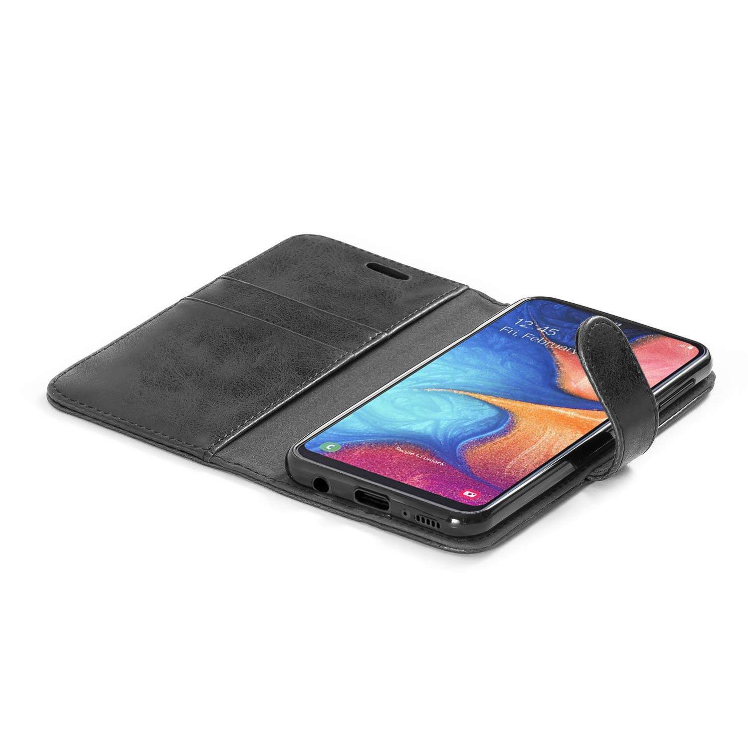 Mulbess Vintage Samsung Galaxy A20e Case Wallet, Flip Leather Phone Case with Card Holder for Samsung Galaxy A20e Cover, Black 6