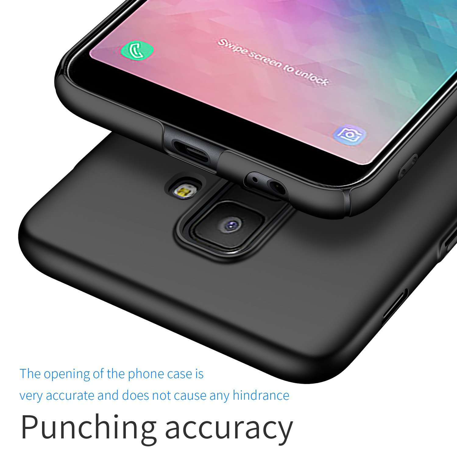 Kqimi Case for Samsung Galaxy A6, Slim Matte Premium Material Full Protection Cover for Samsung Galaxy A6 2018 (Black) 5