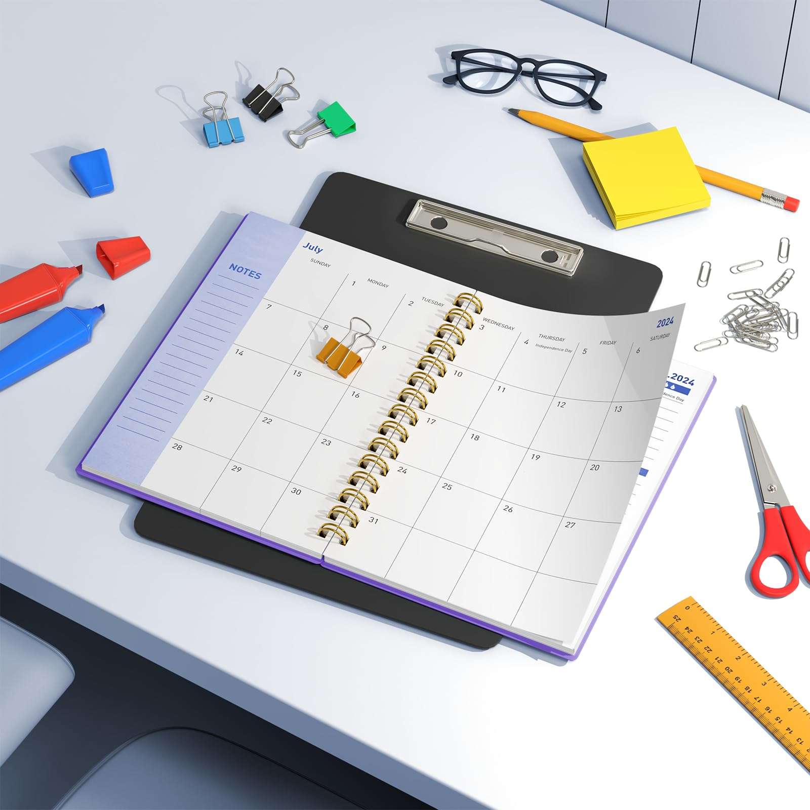 QSSRWNAO 2024-2025 Planner - Academic Weekly & Monthly Planner 2024-2025 with Tabs Sticker,18 Months Planner Jul 2024 - Dec 2025,5.6" x 8.2" Daily Planner,Ideal for Office School Supplies -Purple 4