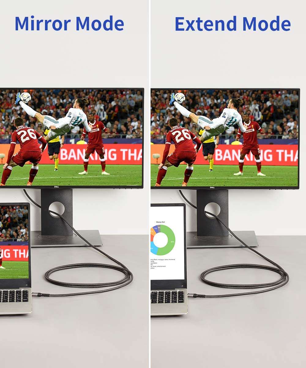 JSAUX Mini DisplayPort to HDMI Cable 10FT, Thunderbolt 2 to HDMI Mini DP Cord FHD Nylon Braided Gold-Plated Monodirectional for MAC/MacBook Air/Pro, Surface Pro/Dock, Monitor, Projector More-Grey 3