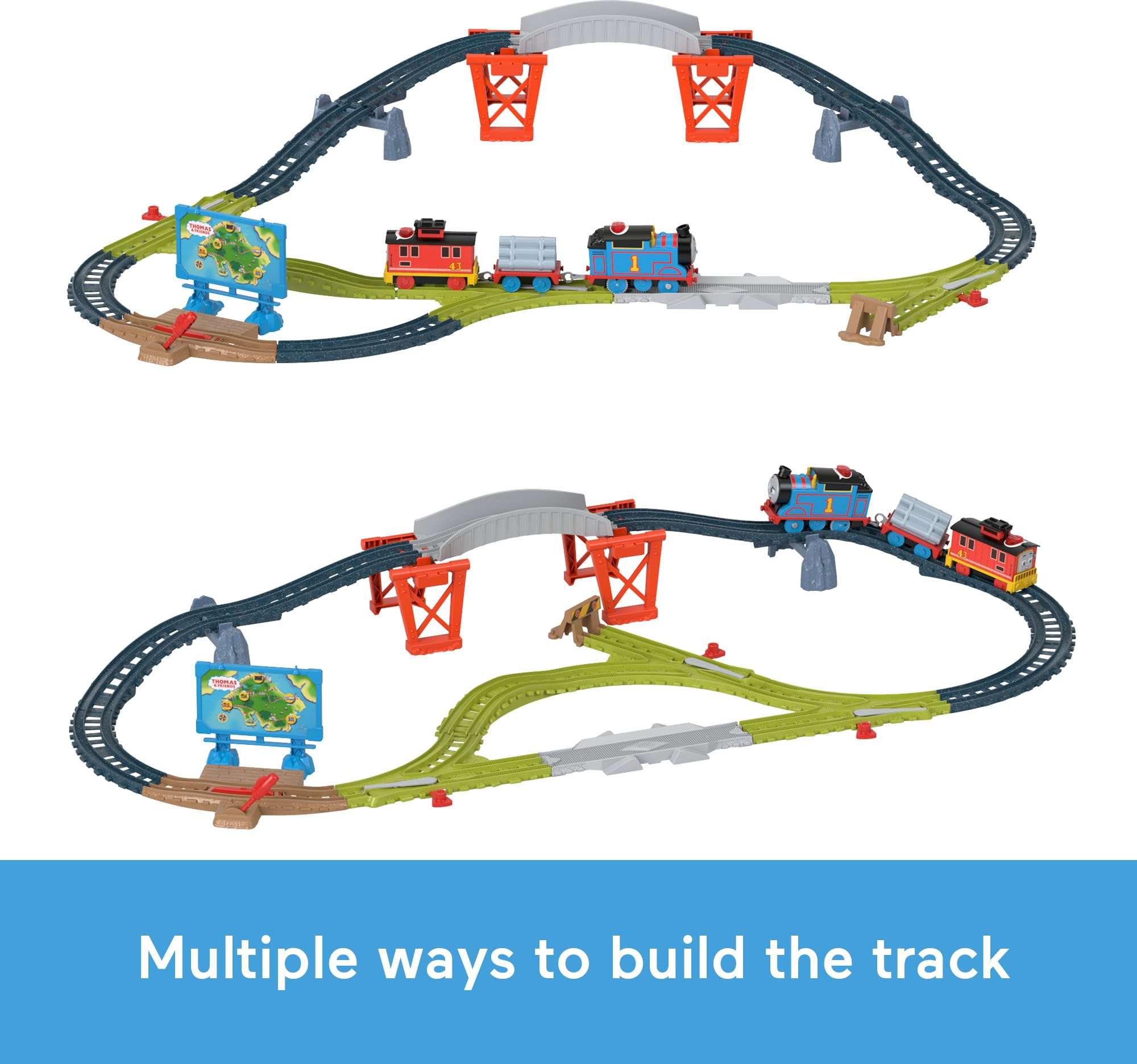 Thomas & Friends Toy Train Set Talking Thomas & Brake Car Bruno Track Playset with Phrases & Sounds for Preschool Kids Ages 3+ Years 5