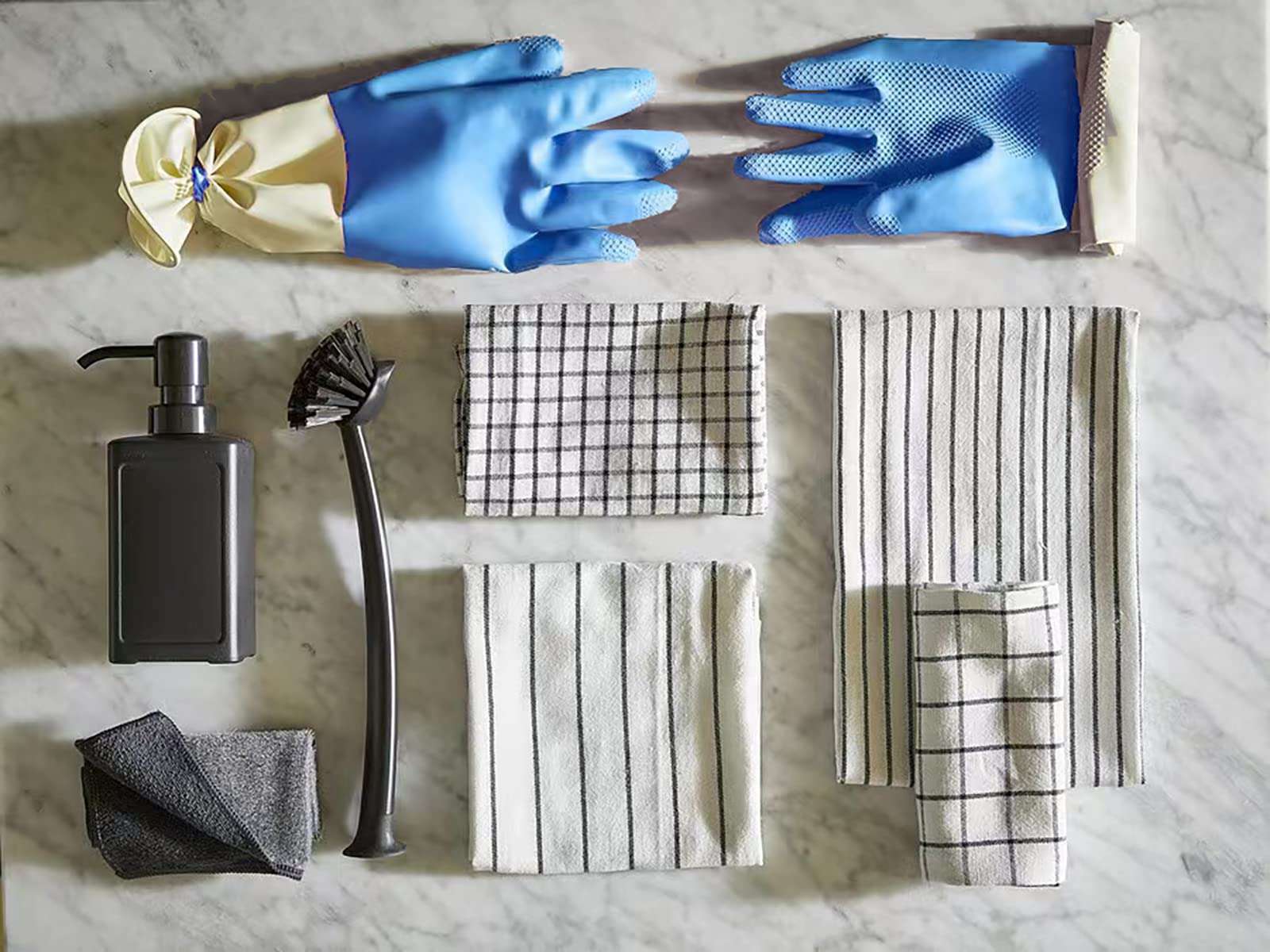 Cleaning Gloves Rubber Latex Free Reusable Household Gloves Soft Comfort for Cleaning Kitchen Washing Painting Gardening Pet Care -Blue Medium 5