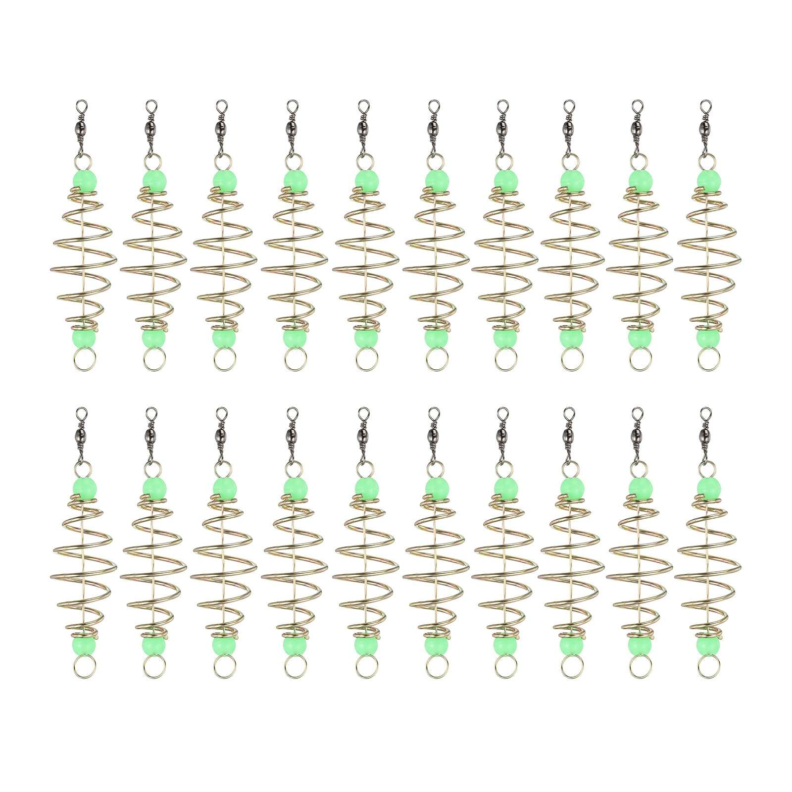 PATIKIL Luminous Spring Fishing Feeder, 20 Pcs Fishing Bait Cage Feeder Bait Holder Coarse Lure Feeder Carp Fishing Equipment 1