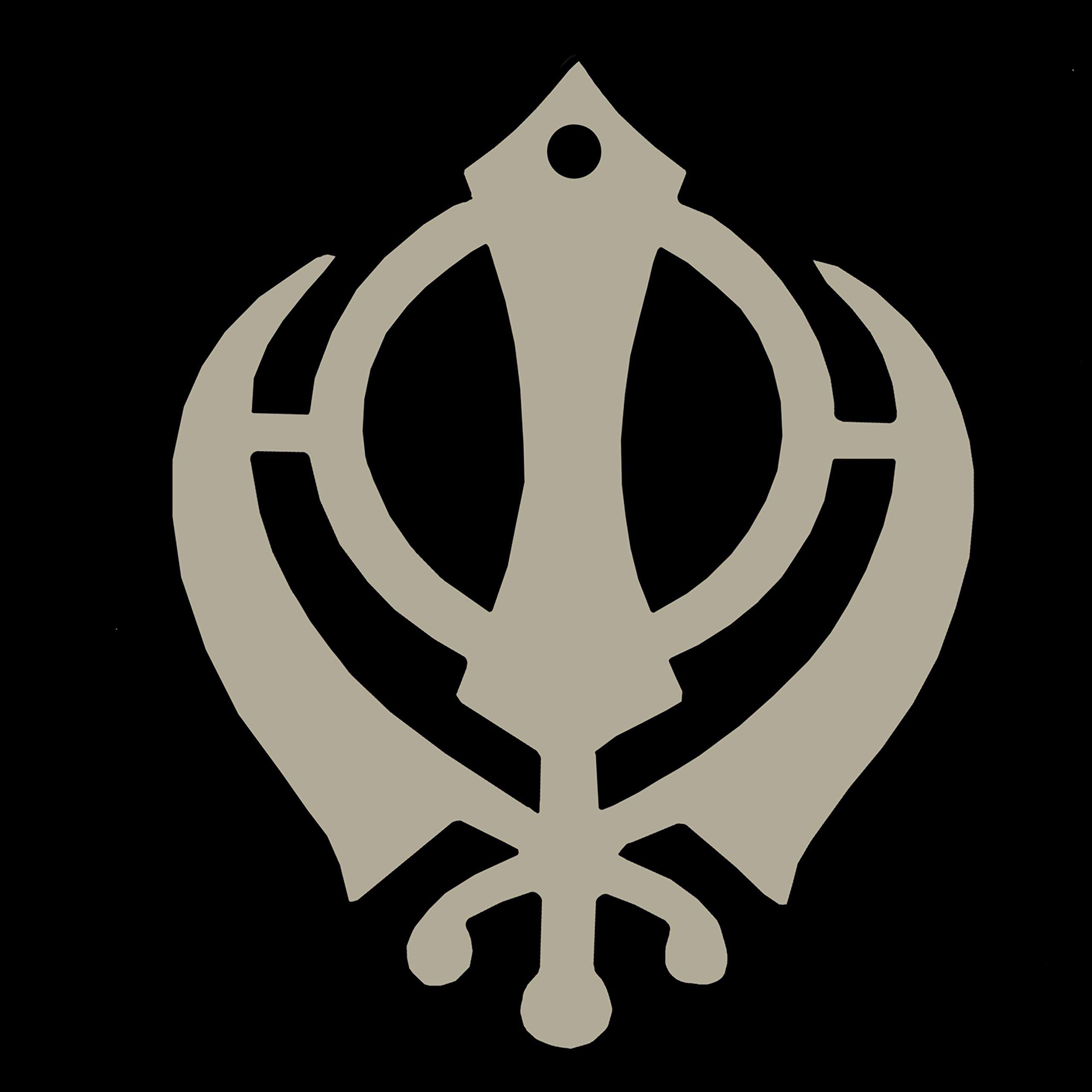 Divya Mantra Sikh Khanda for Car Home Wall Decor Temple Pooja Items Sacred Religious Decorative Showpiece Interior Hanging Accessories Puja Symbol Good Luck Charm - Double Sided, Silver - Set Of 2 6