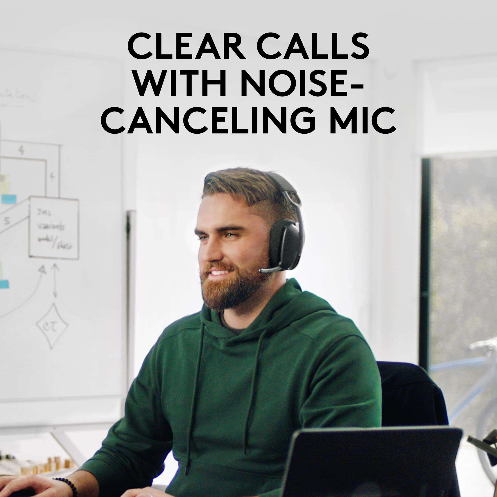 Logitech Zone Vibe Wireless Bluetooth Headphones with Noise Canceling Microphone, USB-A, USB-C, for Microsoft Teams, Mac/PC, Black 6