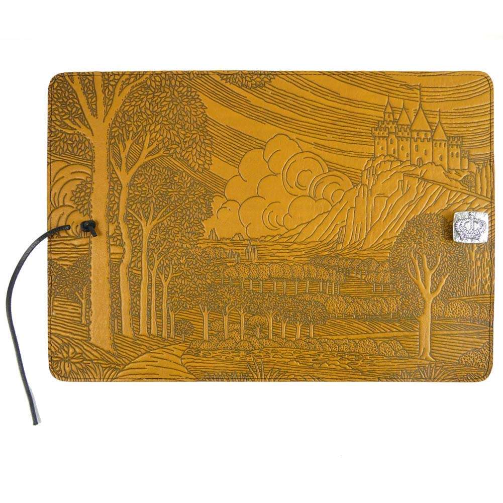 Modern Artisans Hilltop Castle American-Made Embossed Leather Writing Journal, 6 x 9-inch + Refillable Hardbound Insert Book 3