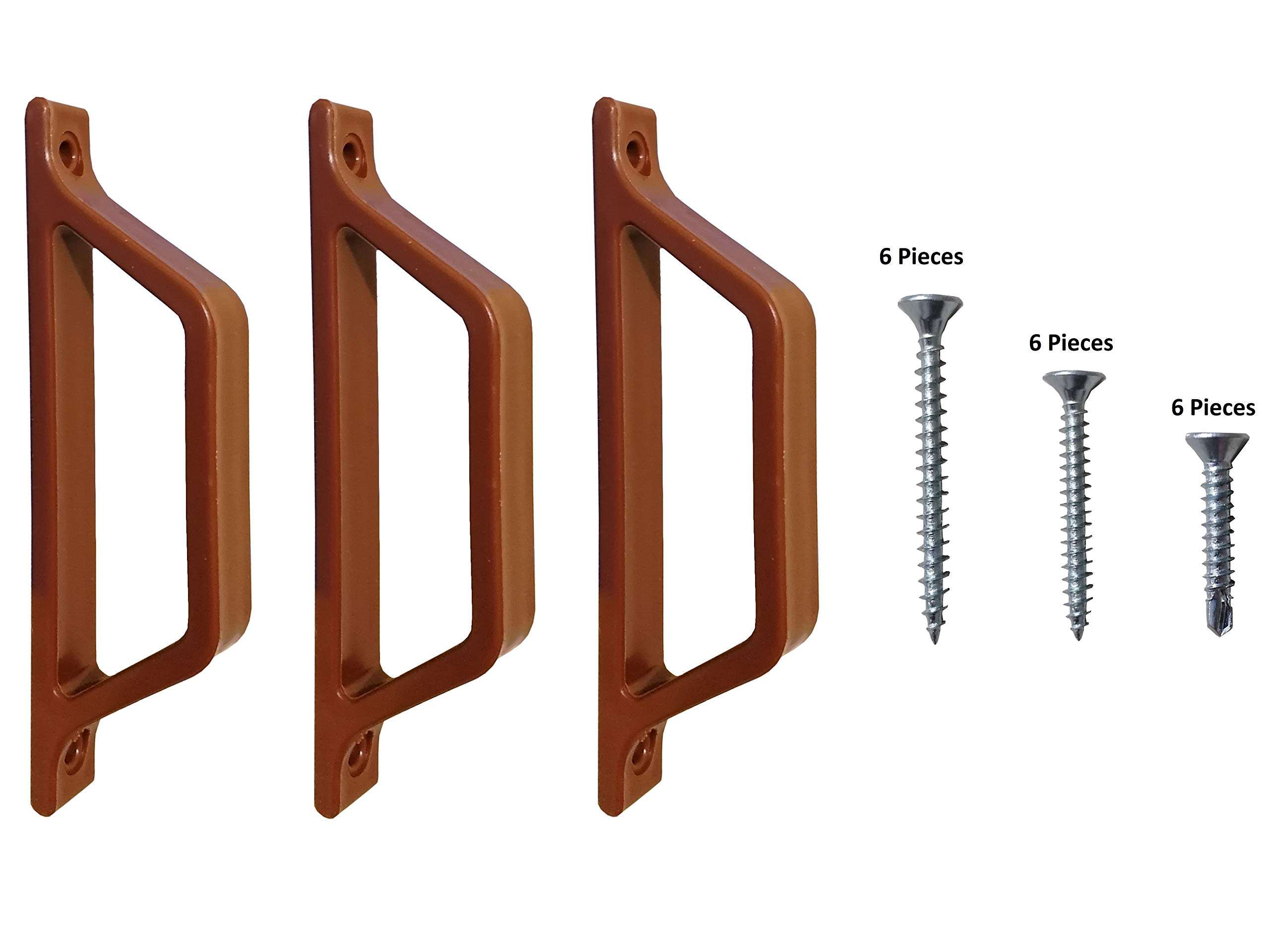 OC TRADE Barn Door Handles - Sliding Glass Door Handle - 3 Pcs Door Handle, 18 Pieces Screws, 4.70 Inch - Sliding Door Handle - Gate Handle - Door Pull Handle - Garage Door Handle - Handles for Wood 1