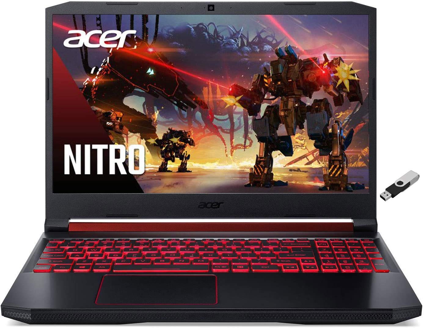 Newest Acer AN515 Nitro 5 Gaming Laptop 15.6" FHD IPS Display 9th Gen Intel Core i5-9300H NVIDIA GTX 1650 4GB GDDR5 12GB DDR4 256GB NVMe SSD + 1TB HDD Backlit Keyboard w/ Ontrend 32GB USB Drive