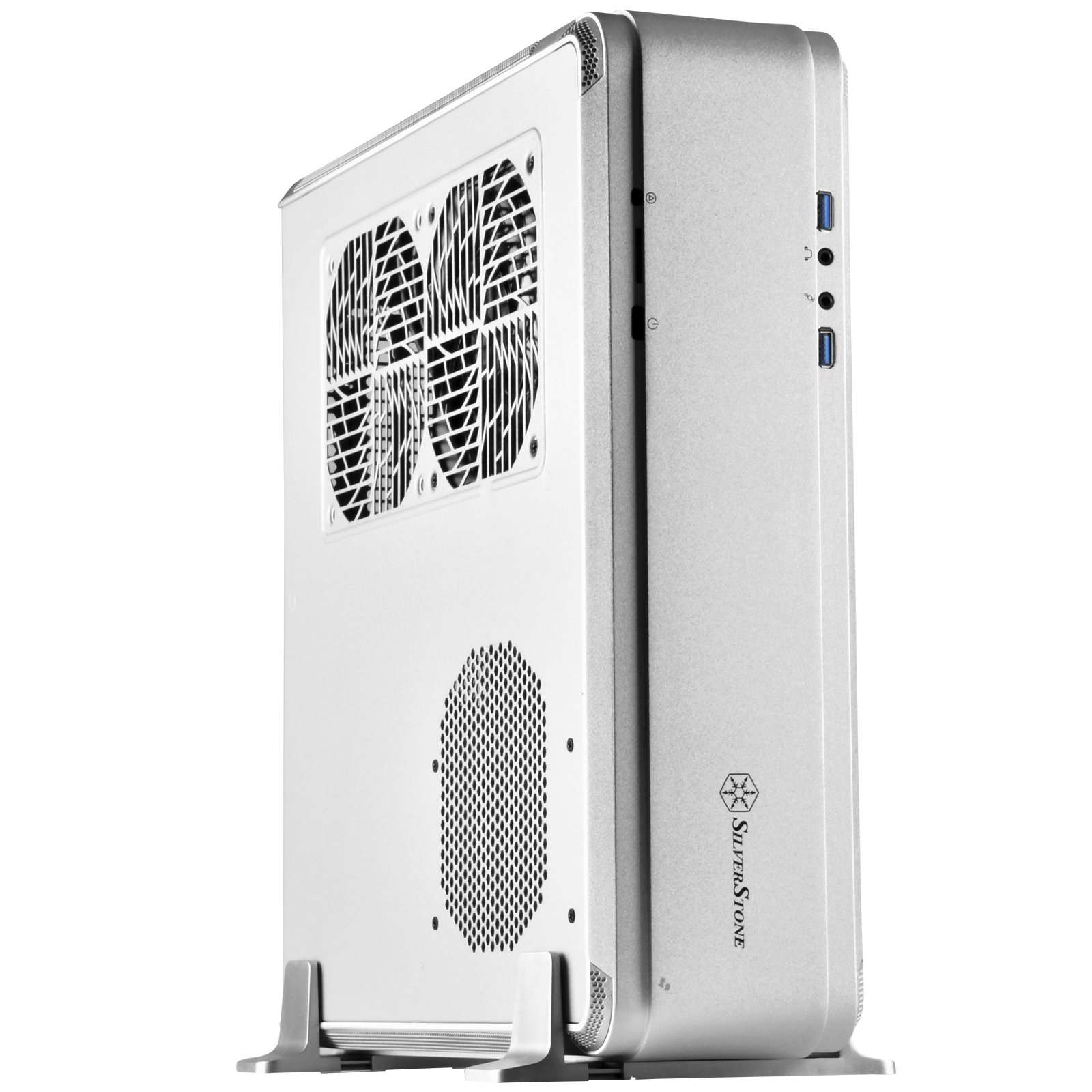 Silverstone Technology SST-FTZ01S-E Aluminum Unibody ITX Small Form Factor Computer Case with PCI-E Riser and ATX PSU Support Silver 2