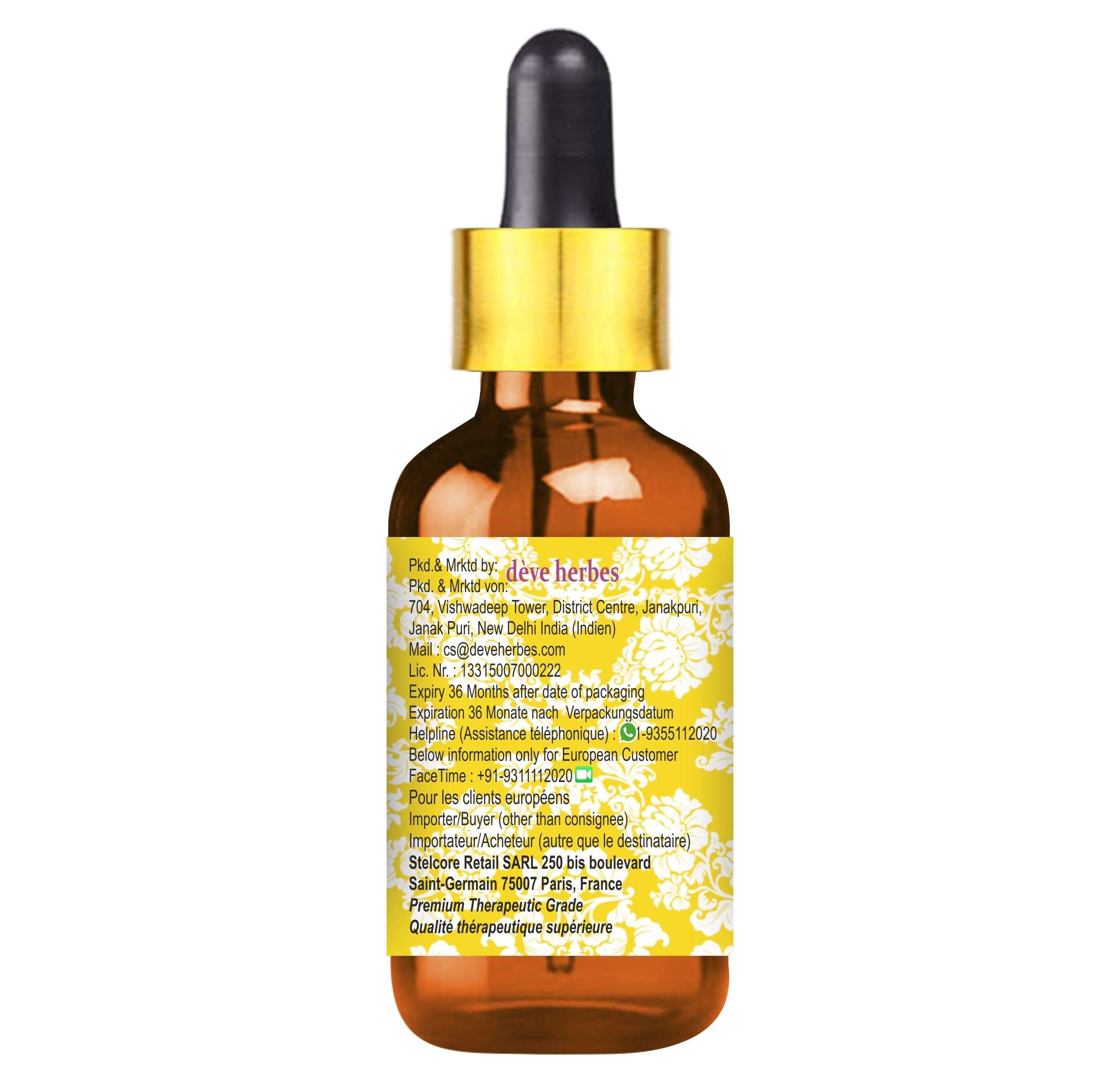 Deve Herbes Pure Castor Oil (Ricinus communis) with Glass Dropper 100% Natural Therapeutic Grade Cold Pressed for Personal Care 100ml (3.38 oz) 5