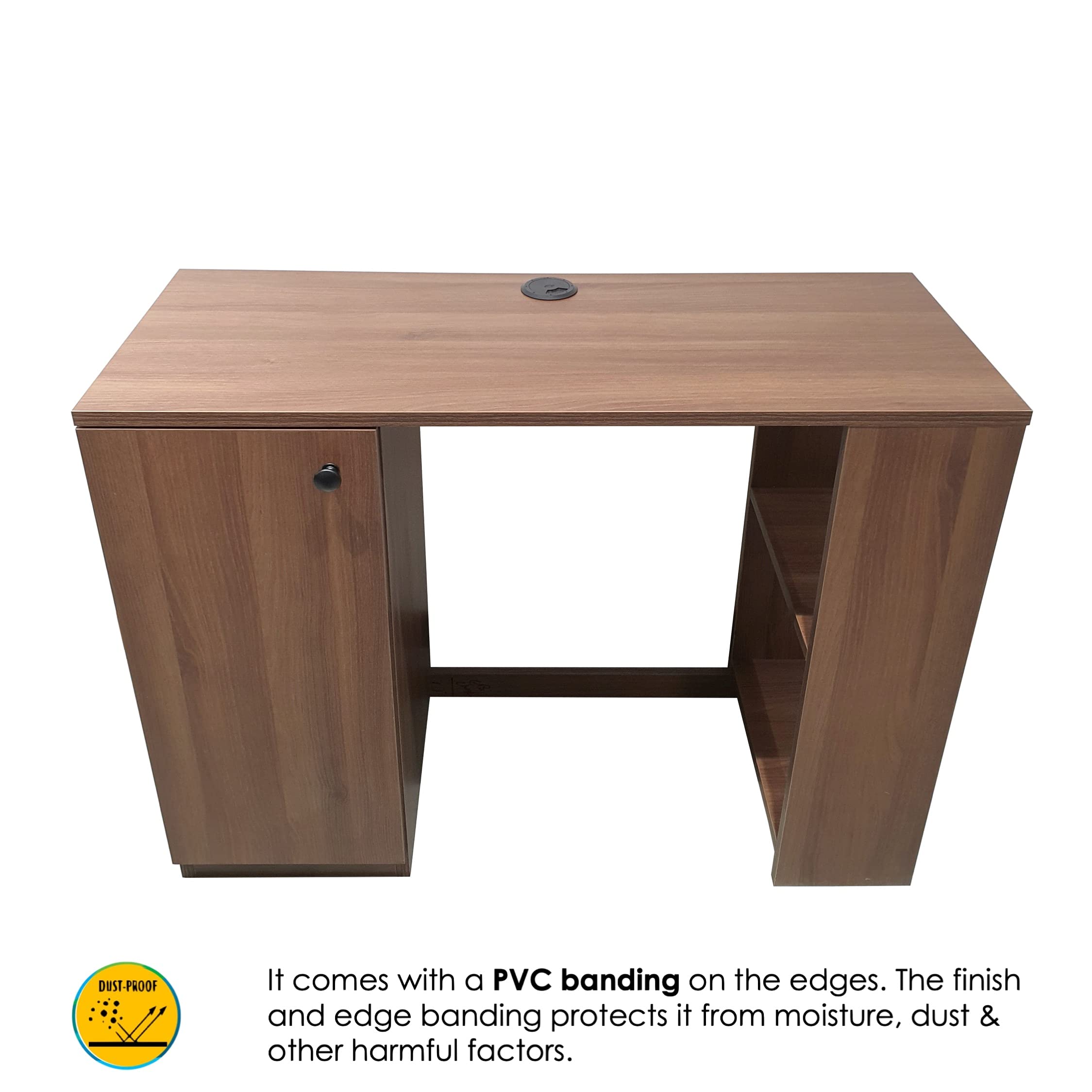 Akshni Atria Office Table, Study Table, Laptop Table, Computer Table, Desk for Home & Office, with 4-Shelves & Closed Cabinet (Mocha Walnut Finish) 6