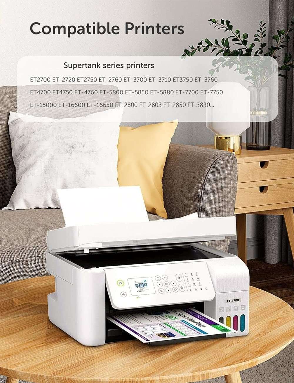 Hiipoo Sublimation Ink Refilled Bottles Work with WF7710 ET2760 ET2720 ET2803 ET2800 ET15000 C88 C88+ Inkjet Printer Heat Press Transfer on Mugs Plates T-Shirts Pillows Phone Case 2