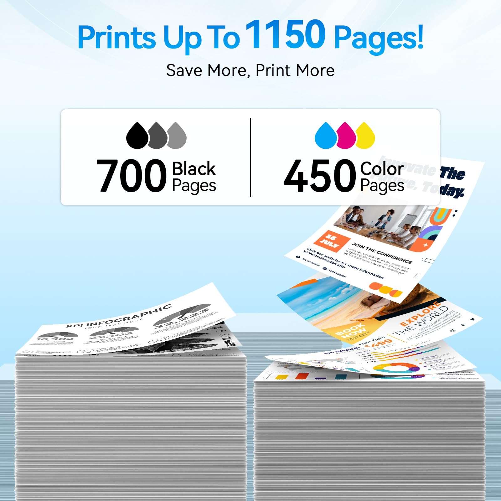 Chromojet 64XL Ink Cartridge Combo Pack Compatible for HP Ink 64 Compatible for HP 64 Ink fit for Envy Inspire 7955e 7200e 7255e 7220e 7900e Envy Photo 7855 7155 7858 7100 7158 Tango X Printer(2 Pack) 4