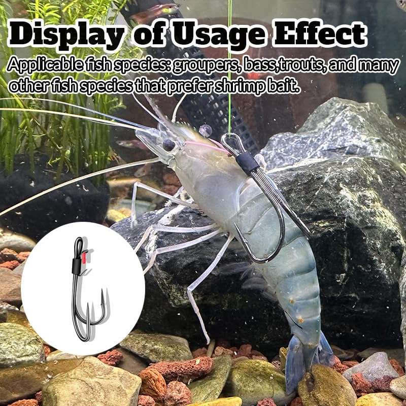Double Fishing Hooks-Live Shrimp Hook Bait Holder Hooks,Fishing Lures Saltwater Freshwater Fishing Gear Fishing Lure (6, #2) 4
