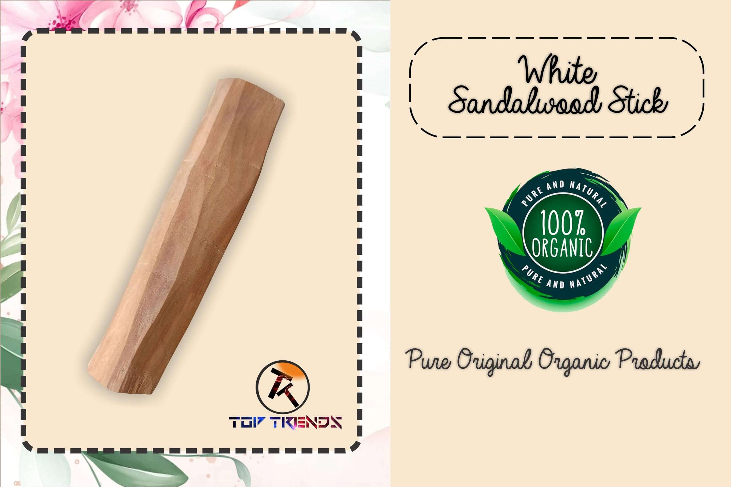 Top Trends® Chandan Pata Board with Original Chandan Stick | Sandalwood Pata Board with Original Sandalwood Stick | Sandalwood Rubbing Stone(Bord 5 inch Stick 70-80 gram Quality) 3