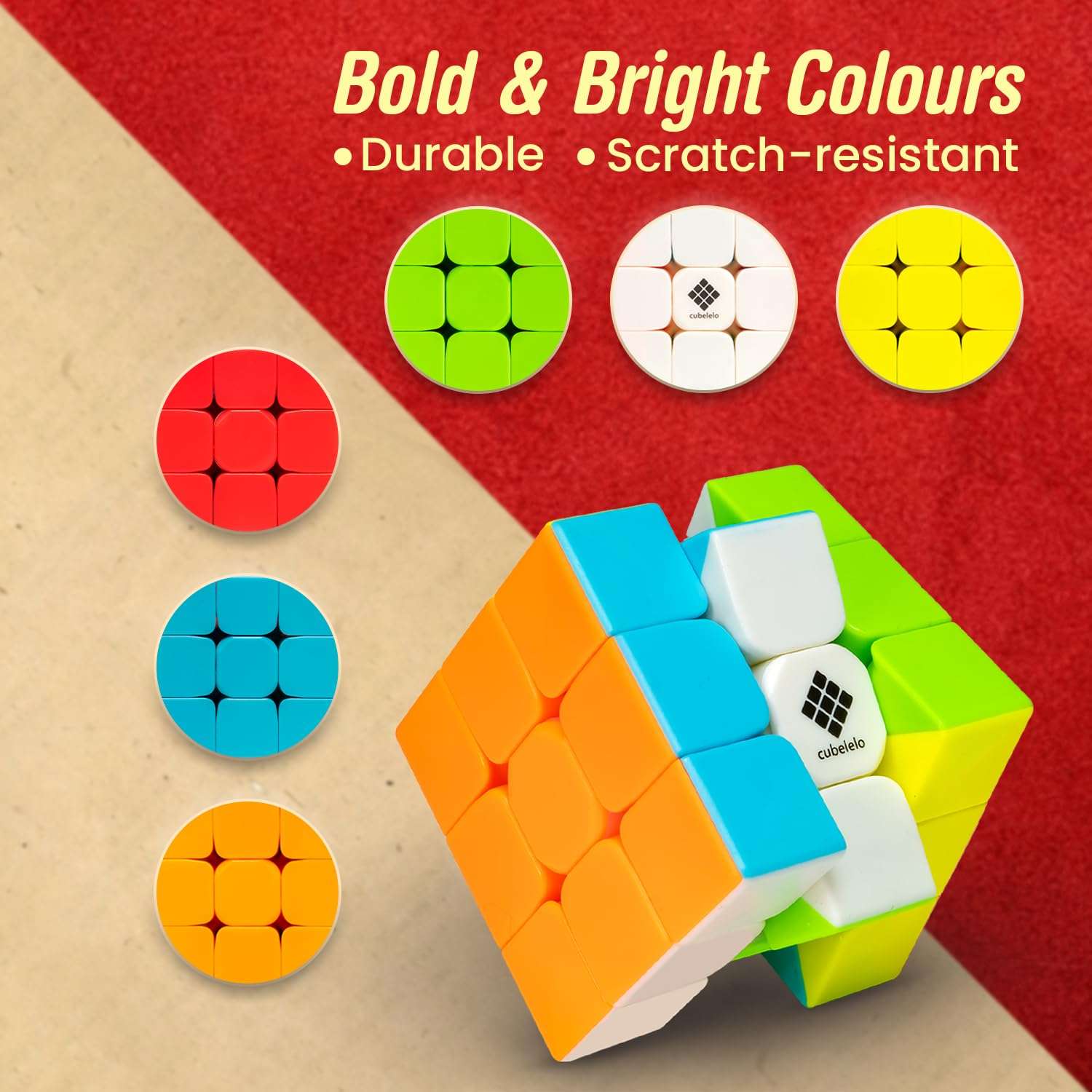 Cubelelo Drift 2x2, 3x3 & Pyraminx Cube Combo (Stickerless) | Ideal for Kids Above 3 4 5 6 Years Old Boys Girls | 3 in 1 Speedcube Gift Set | High Speed Puzzle 3x3x3 2x2x2 Pyramid Triangle 6