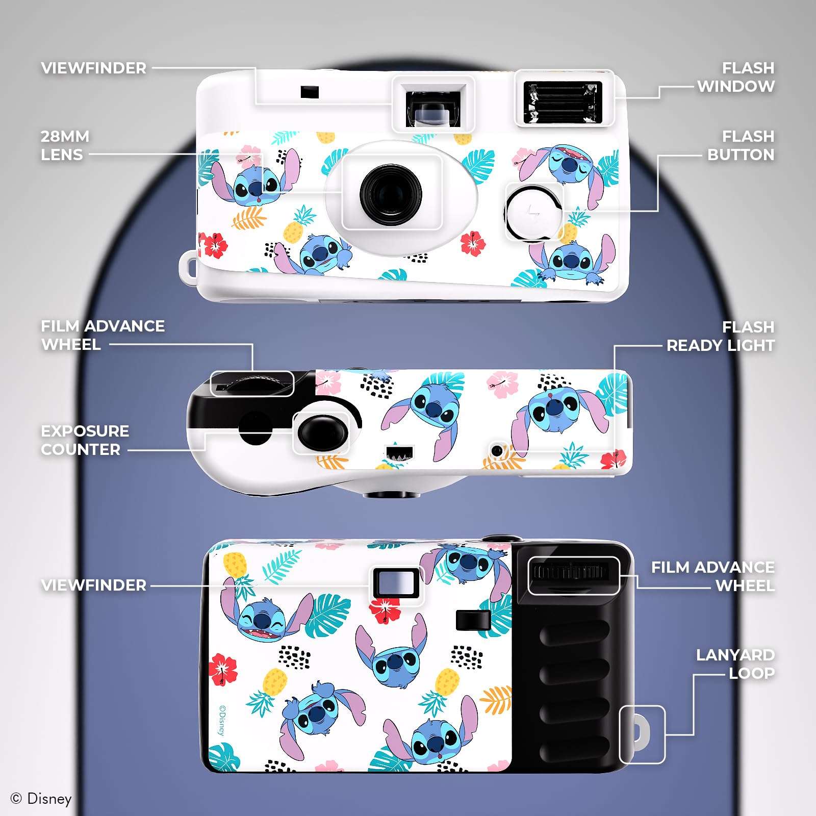 Disney Lilo and Stitch Disposable Camera with Flash – 20 Exposure Film – Lilo and Stitch Gifts for Women, Men, and All Fans of Lilo and Stitch Stuff (Stitch Faces) 4