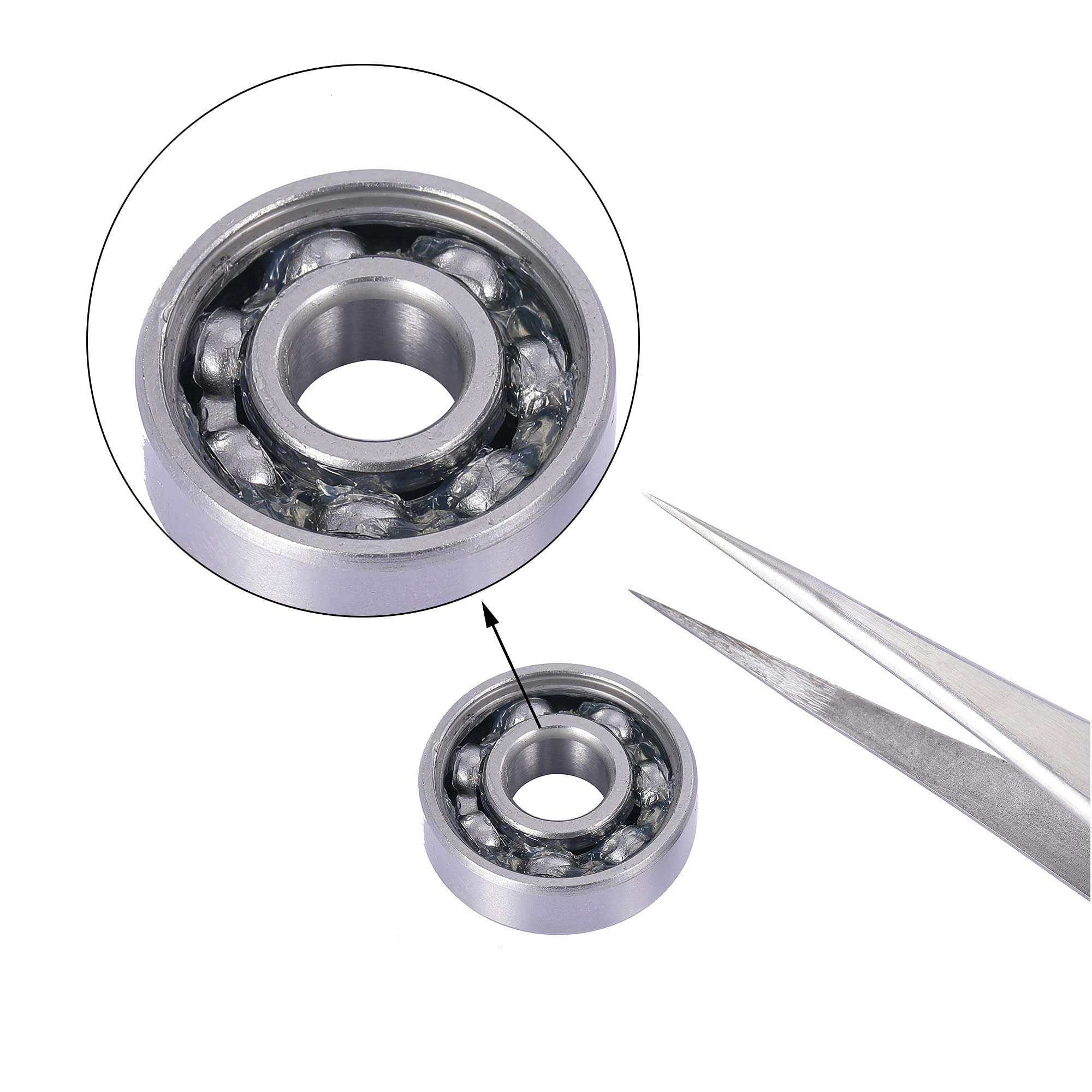 Rollerex 20-Pack, 608ZZ ABEC-5 Wheel Bearings (for Any Products Using Roller Skate Wheels) (Chrome Steel) - for Inline, Roller Blade, Rollerskate, Skateboard, RipStik & More 4