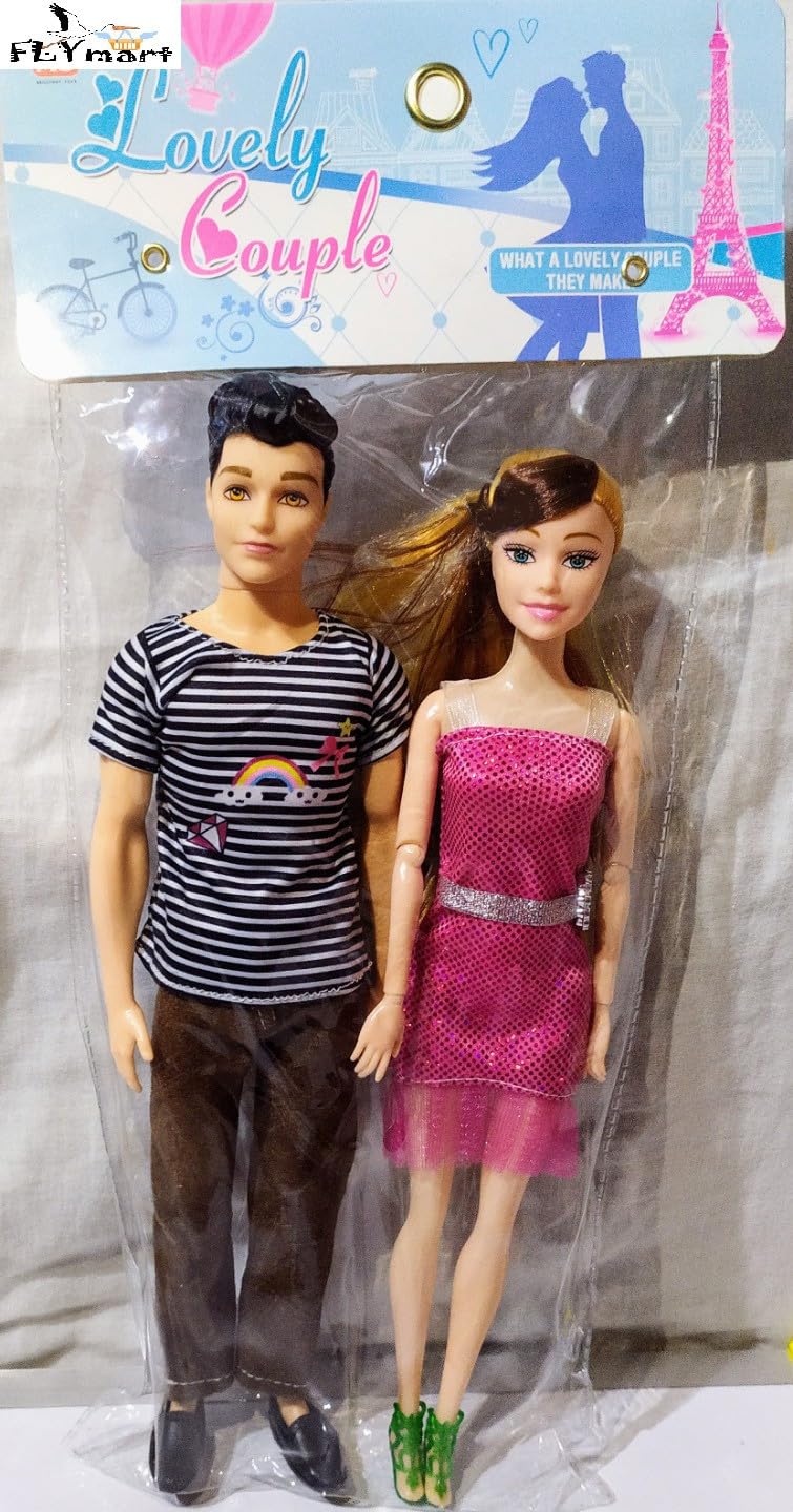 Barodian's Lovely Couple Role Play Set - Movable Joints, Multicolor Plastic Figures (1 Set)