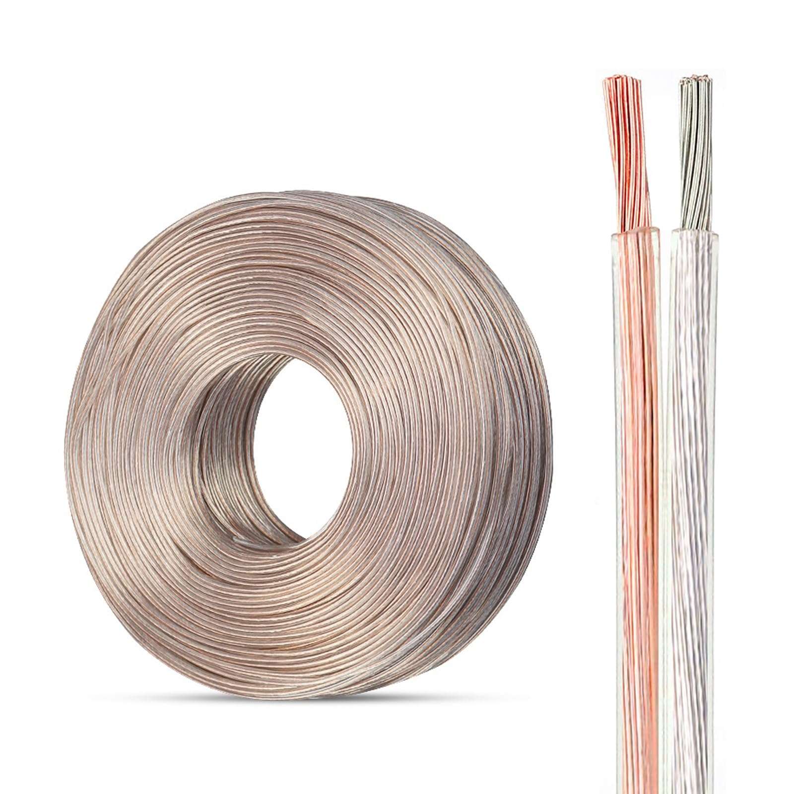 30~26 AWG Electrical Wire Tinned Copper Copper Conductor Wire 30~26 Gauge LED Neon Wire 30 Ft Whole VolumePVC Transparent Cable for Applicable to Smart Home Electronic Devices(30ft 26AWG-2P) 1