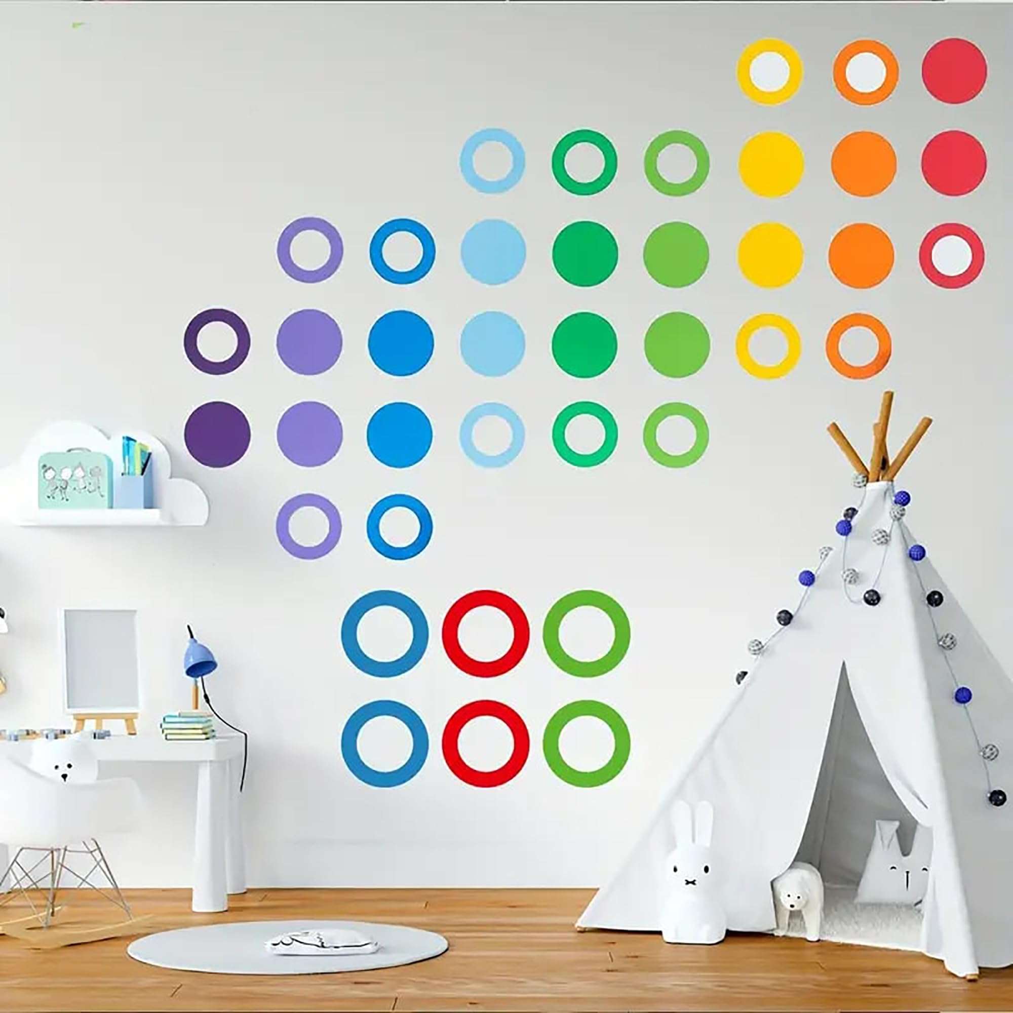Cliths Pack of 8 Reusable Large Circle Stencils – Plastic Round Templates for Wall, Fabric, Paper, Crafts – DIY Art Stencils for Painting – 0.5mm Thick, Sizes 9.84 Inch to 2.36 Inch 4