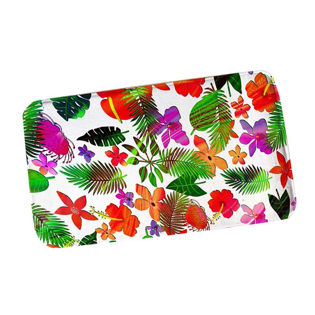 Elegant Essence Kitchen Floor Mat Comfort Anti Slip Flannel Indoor Bahroom Rug Flower 2 4