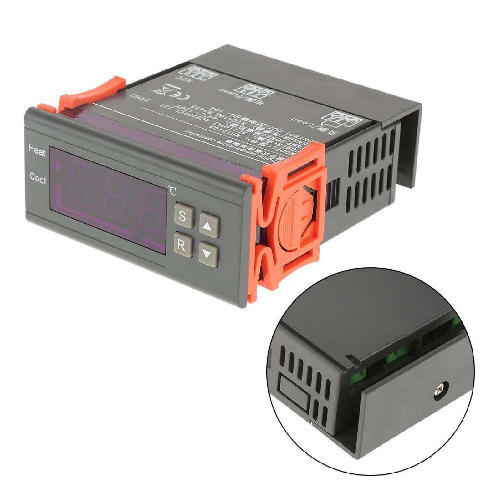 April Gift Digital LED Thermostat, Temperature Correction Digital Temperature Controller, Durable Cool Or Heat Automatically for Refrigeration Management Cold Storage(AC220V) 6