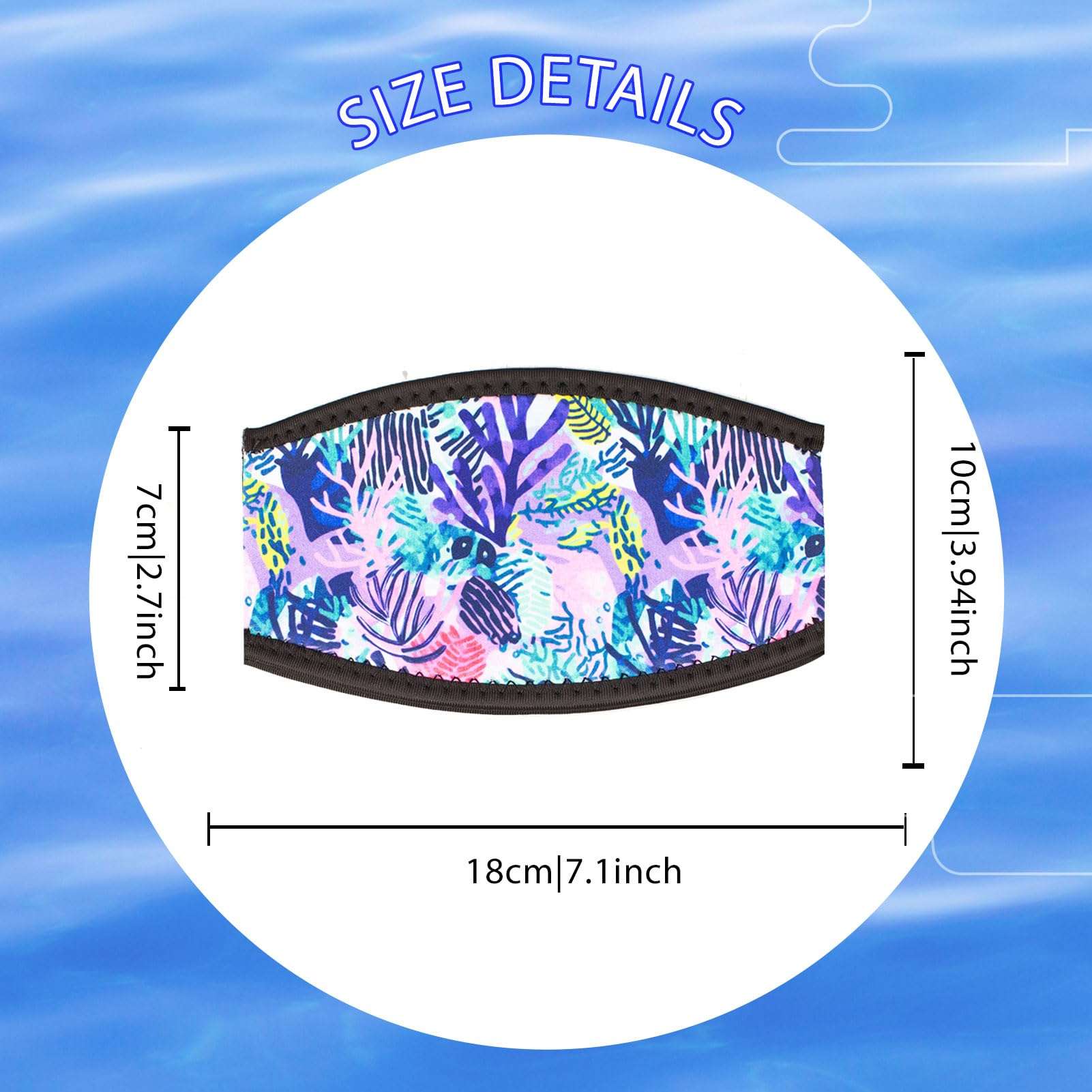 Diving Mask Slap Straps Cover Neoprene Creative Retro Swimming Goggles Glasses Strap Head Band Parts Accessories For Diving (colored coral) 3