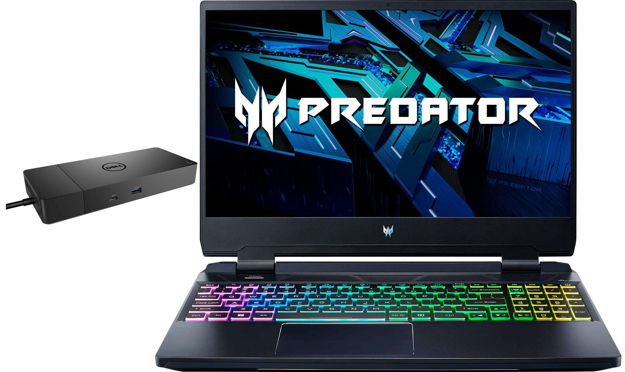 Acer Predator Helios 300 Gaming & Entertainment Laptop (Intel i7-12700H 14-Core, 16GB DDR5 4800MHz RAM, 2TB PCIe SSD, GeForce RTX 3060, 15.6" 165Hz Win 11 Home) with WD19S 180W Dock 1
