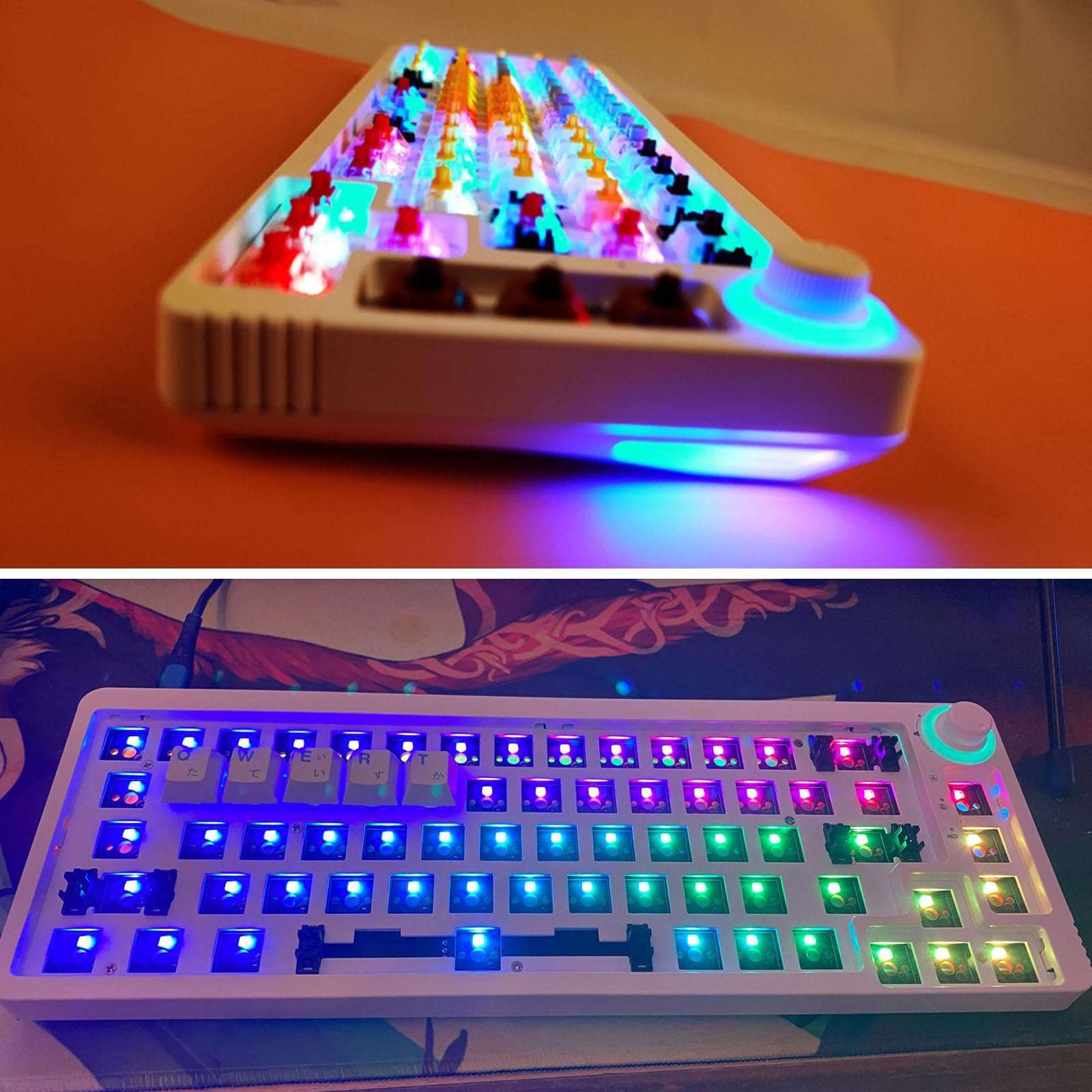 LK67/KF068 Hot Swappable Mechanical Keyboard Kits Single Modes 3/5Pin Switches Knob Keyboard 3