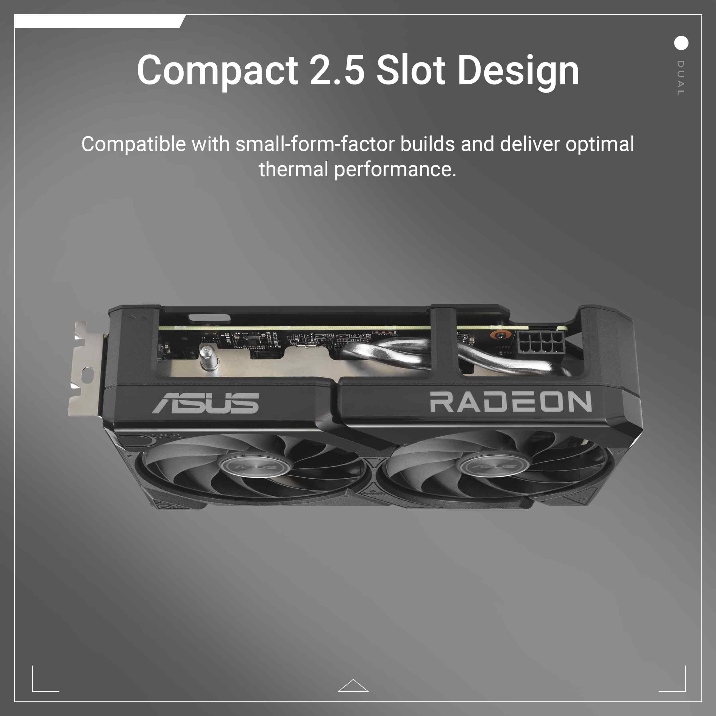 ASUS Dual Radeon™ RX 9060 XT 16GB GDDR6 Graphics Card (PCIe 5.0, HDMI 2.1b, DisplayPort 2.1a, 2.5-Slot Design, Axial-tech Fan Design, 0dB Technology, and More) 3