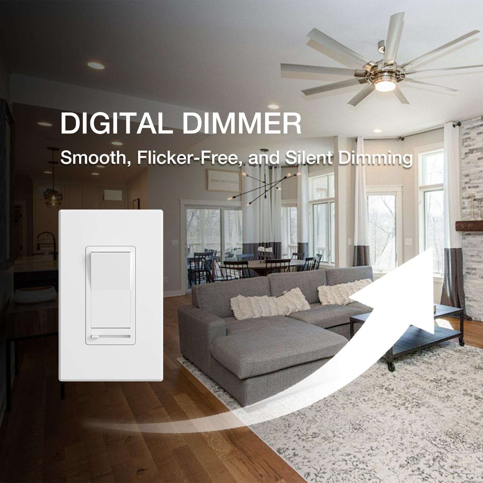 Amico 6 Pack Dimmer Light Switch & Amico 6 Pack 2 Inch 5CCT LED Recessed Lighting 3