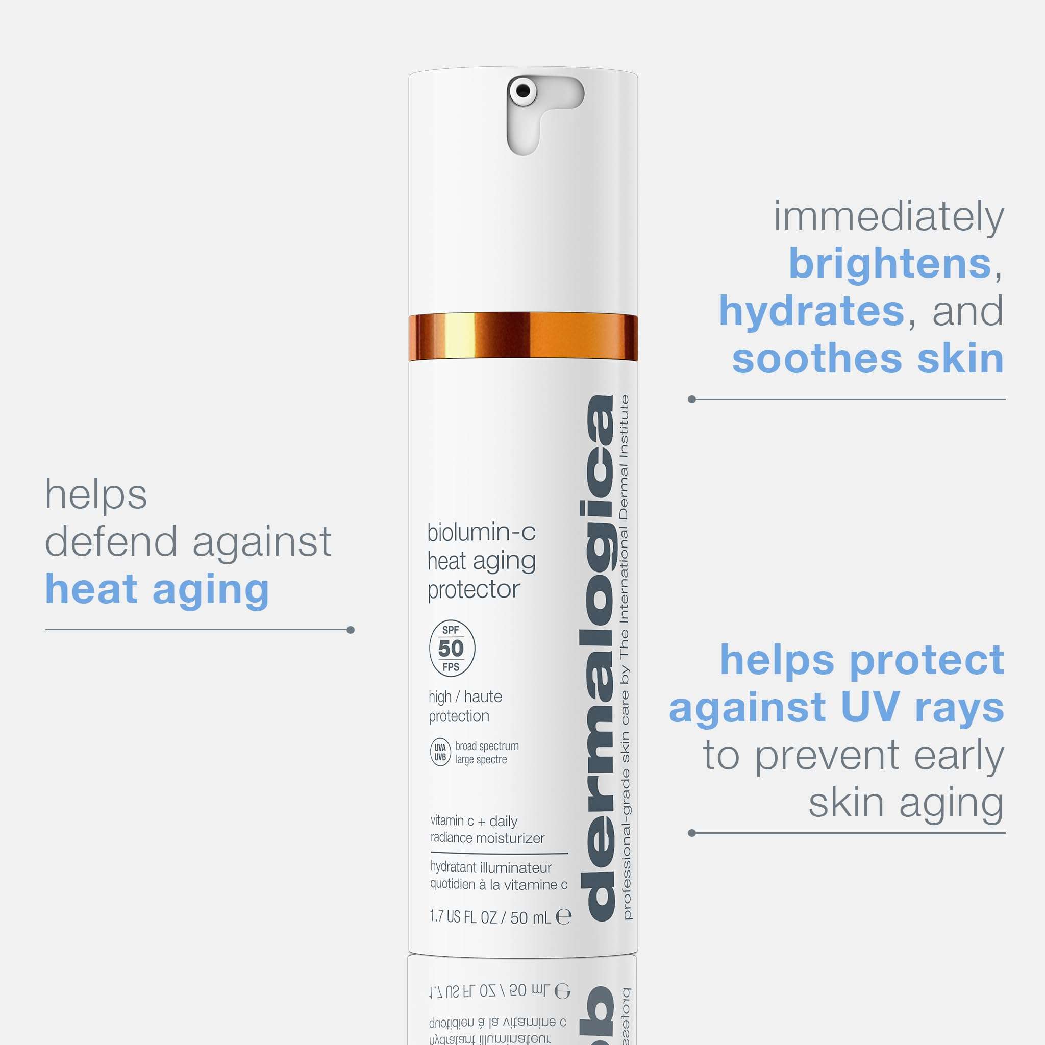 Dermalogica Biolumin-C Heat Aging Protector SPF 50, Daily Face Moisturizer with Sunscreen - Defend Signs of Skin Aging, 1.7 fl oz 3
