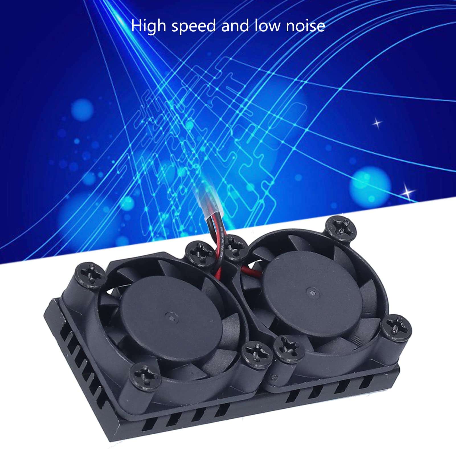 Cooling Fan, 4 Fan Cooling Fan for 4 Dual Fans ABS Case with Heat Sink Cooler Module for 3B 3B 4 4B High Speed Low Noise Miniature Fan 3