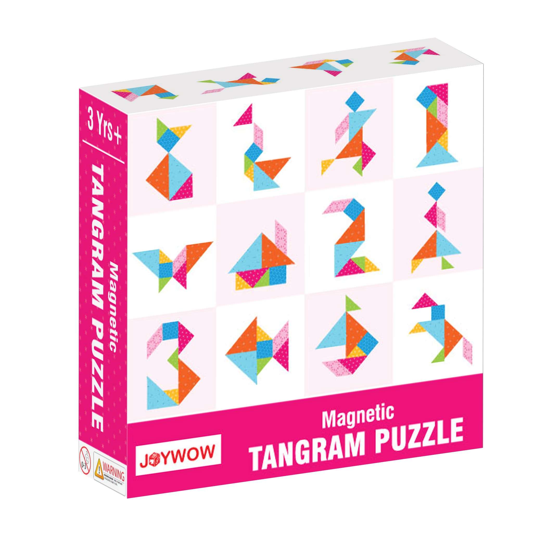 JOYWOW Magnetic Tangram Puzzle Educational Toys Jigsaw Puzzles for Kids Age 4 5 6 Boys Girls | Brain Games Toys Foam-Made Pattern Blocks, Birthday Gifts for Kids Made in India