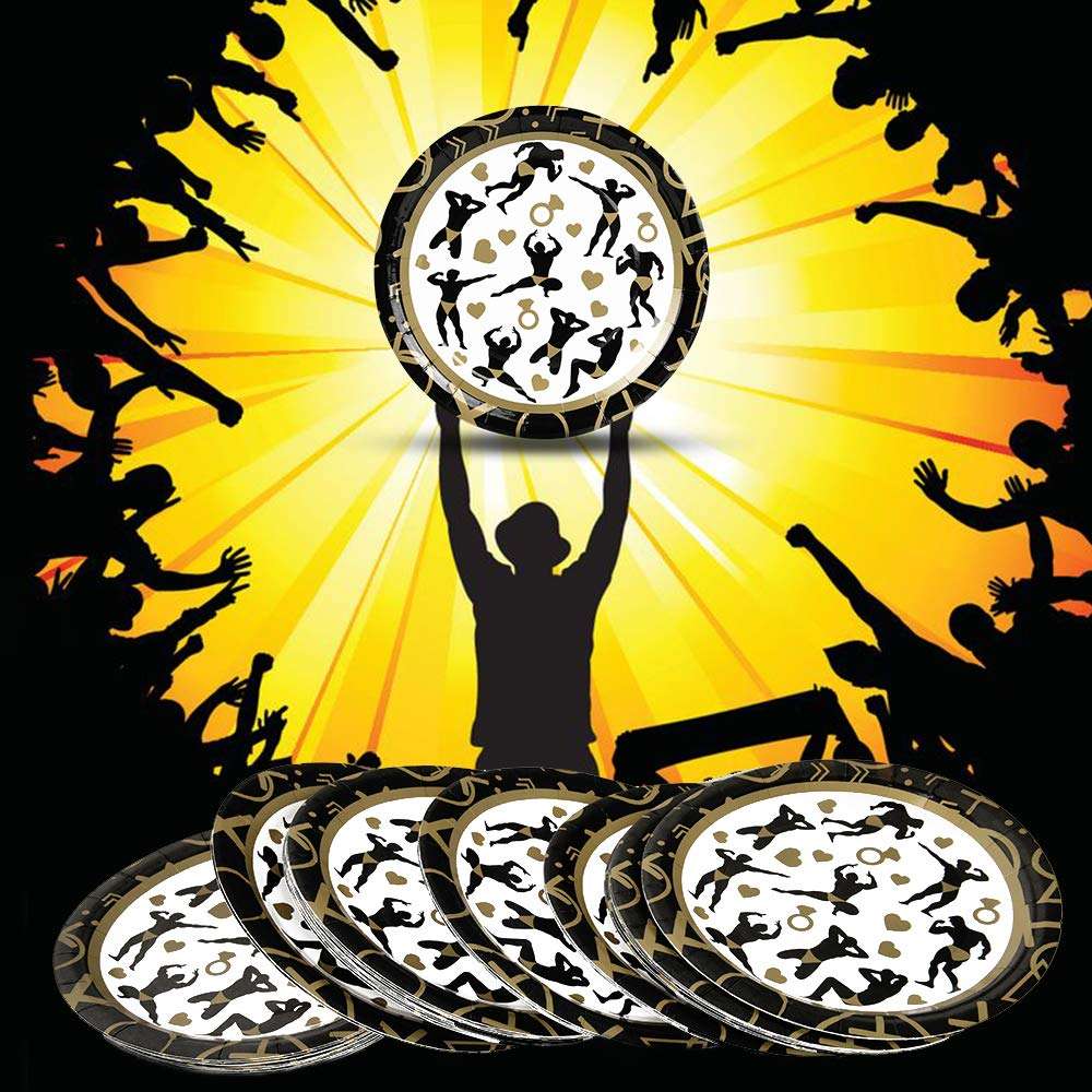 WERNNSAI Bachelorette Party Plates - Male Dancer Strippers Bachelorette Party Supplies Disposable Paper Tableware 50pcs 9" Coffee and Black Dinner Plates for Bride Girls Night Hen Party 6