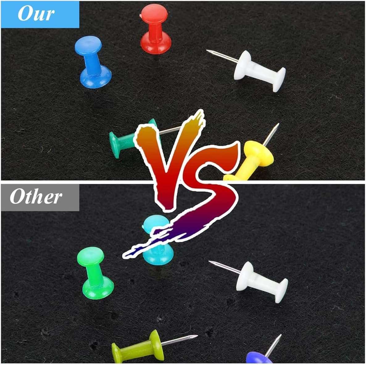 Fennec Mart Large Felt Bulletin Board 30x30cm Self-Adhesive Message Boards with 50 Pushpins, Decorative Felt Wall Tiles for Home, Office & School Notice Display (Black 4 Pcs) 3