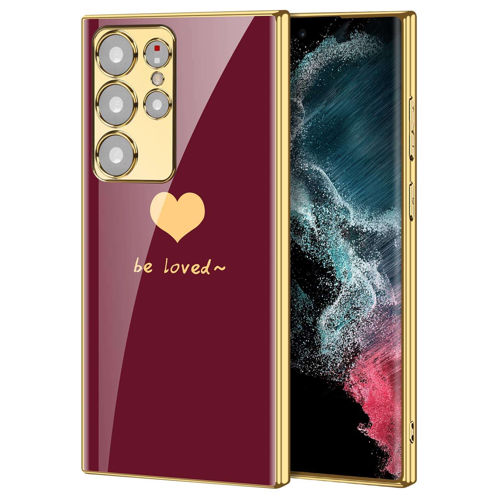 PUROOM for Samsung Galaxy Z Fold 4 Case Magnetic Hinge Protection with S Pen Holder Plating PC Crystal Cover Front Glass All-Inclusive Case 1