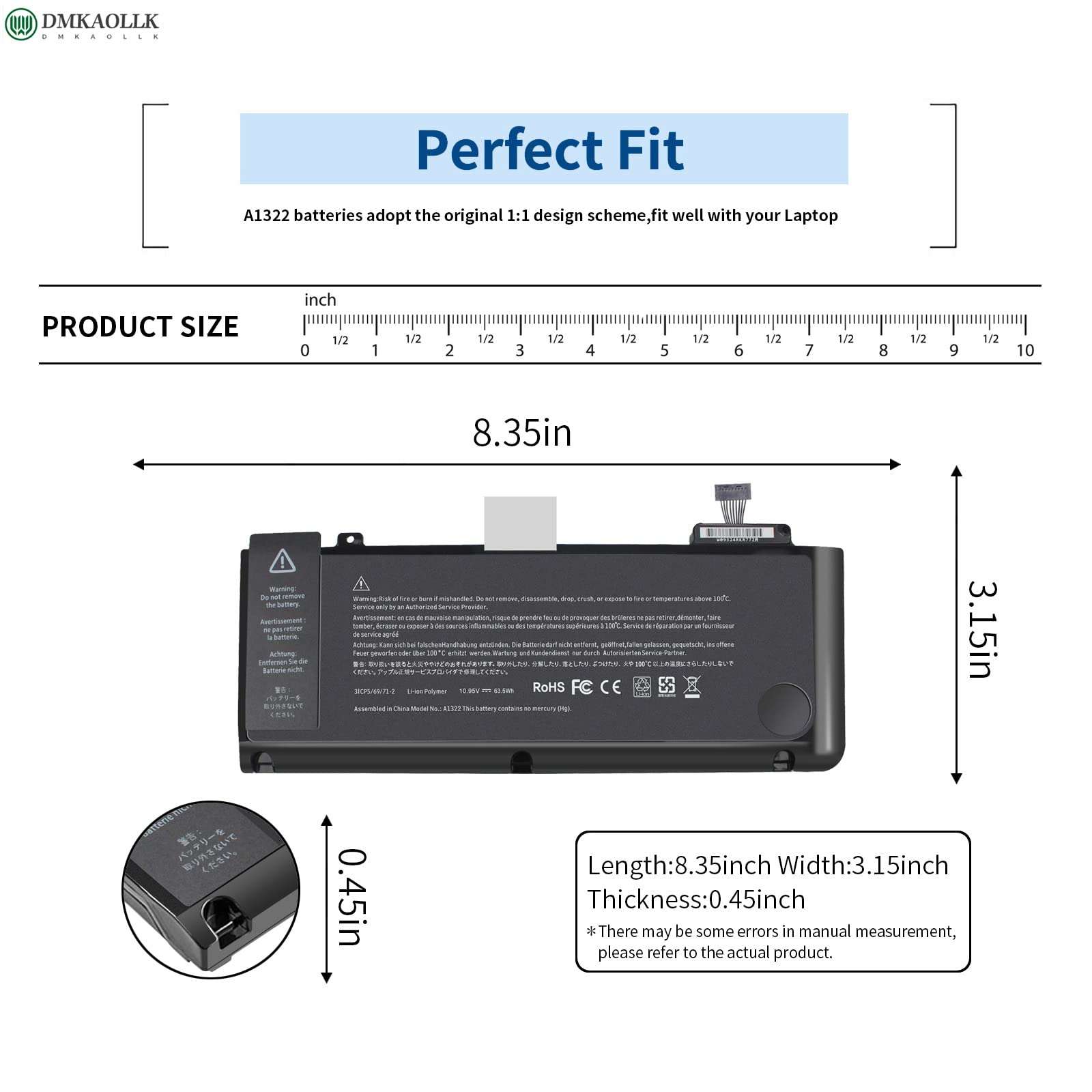 A1322 A1278 Battery for MacBook Pro Battery 13 inch Mid 2012 2010 2009 Early & Late 2011,661-5557 661-5229 MacBook pro A1278 A1322 Battery [12 Months Warranty] 3
