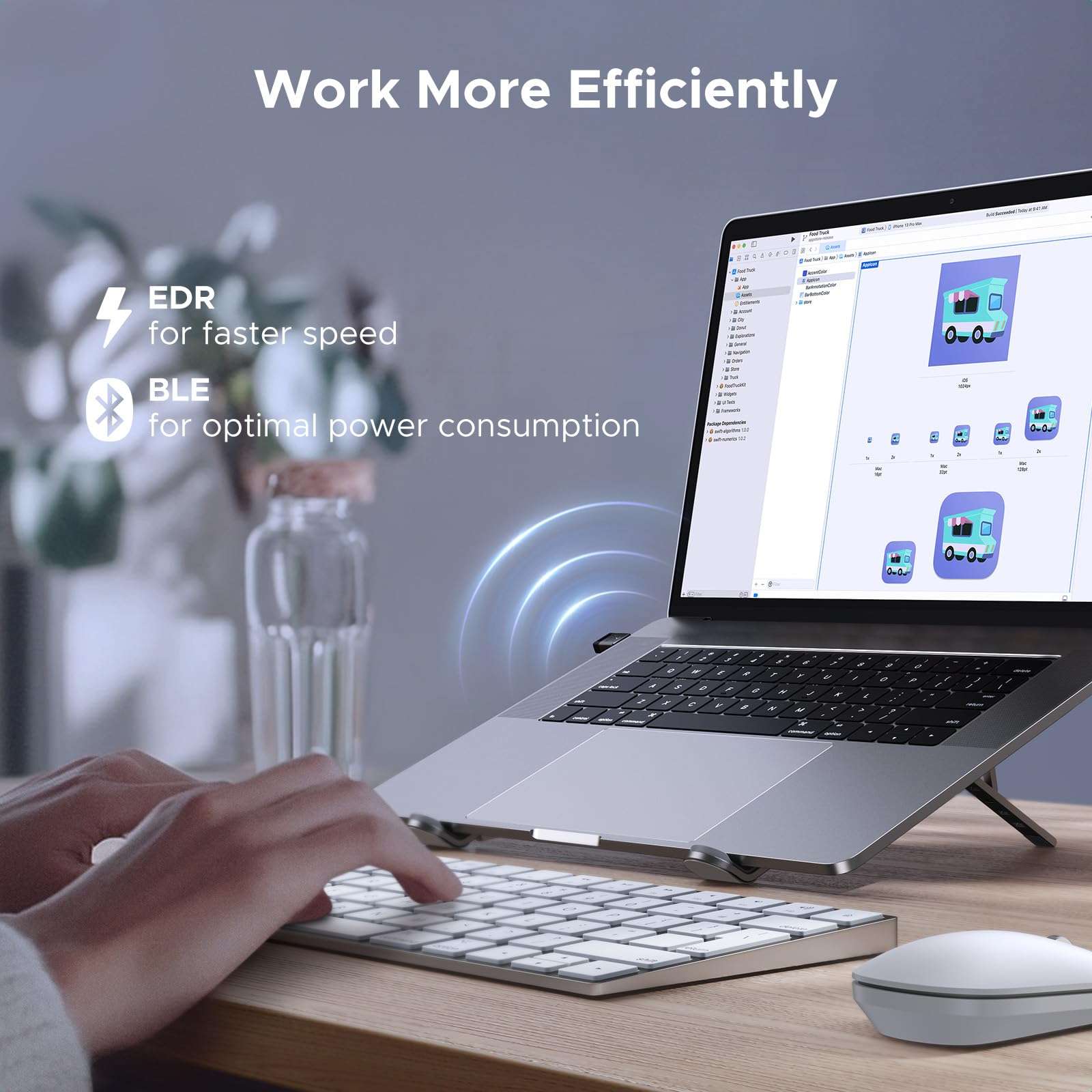 UGREEN USB Bluetooth Adapter for PC, Bluetooth 6.0 Dongle Receiver EDR & BLE, Plug & Play for Windows 11/10/8.1, for Headphone/Keyboard/Mouse/Speakers/Printer 6