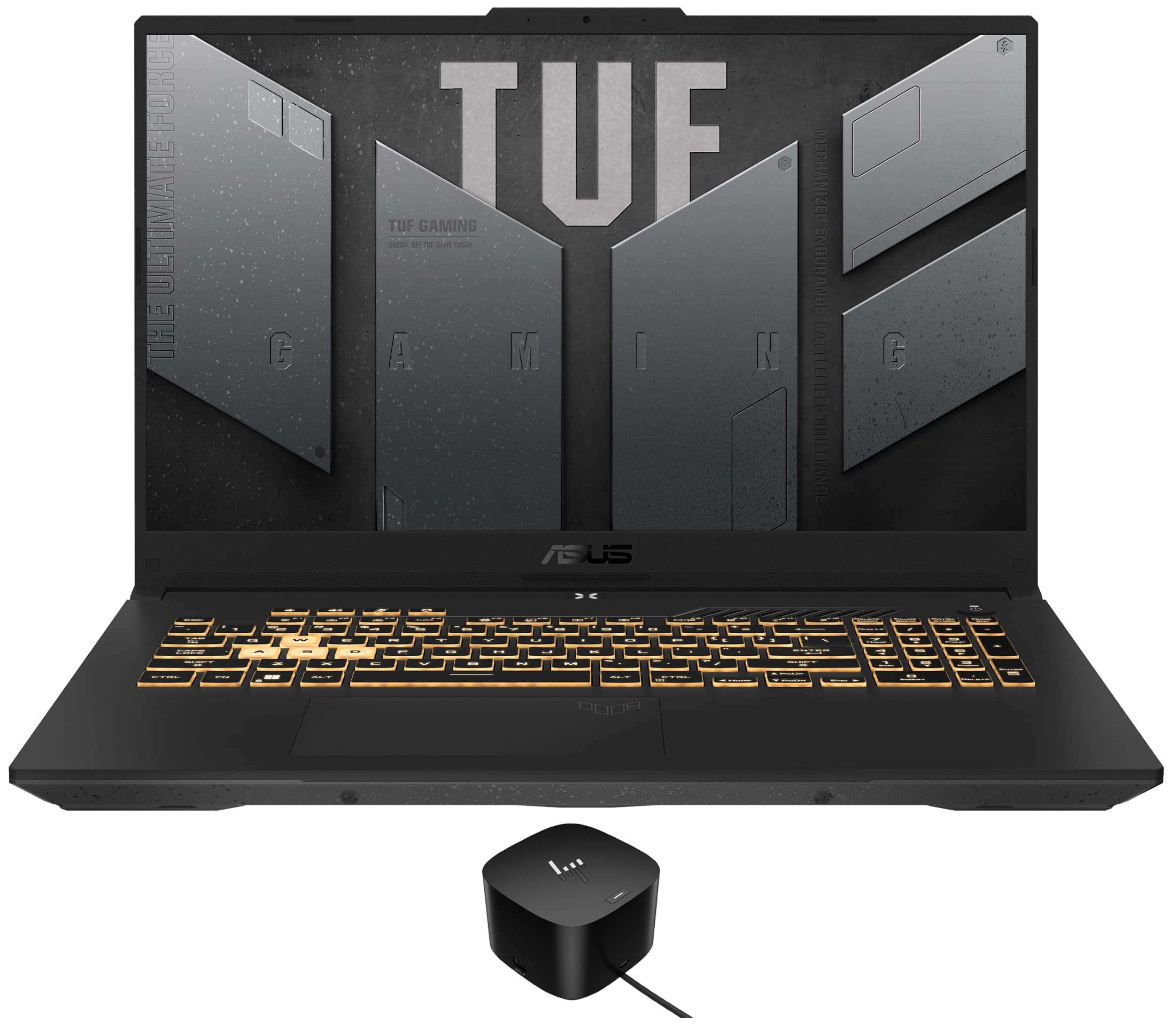 ASUS TUF Gaming F17 Gaming & Entertainment Laptop (Intel i7-12700H 14-Core, 64GB DDR5 4800MHz RAM, 1TB PCIe SSD, GeForce RTX 3050 Ti, 17.3" 144Hz Win 11 Pro) with 120W G4 Dock 1