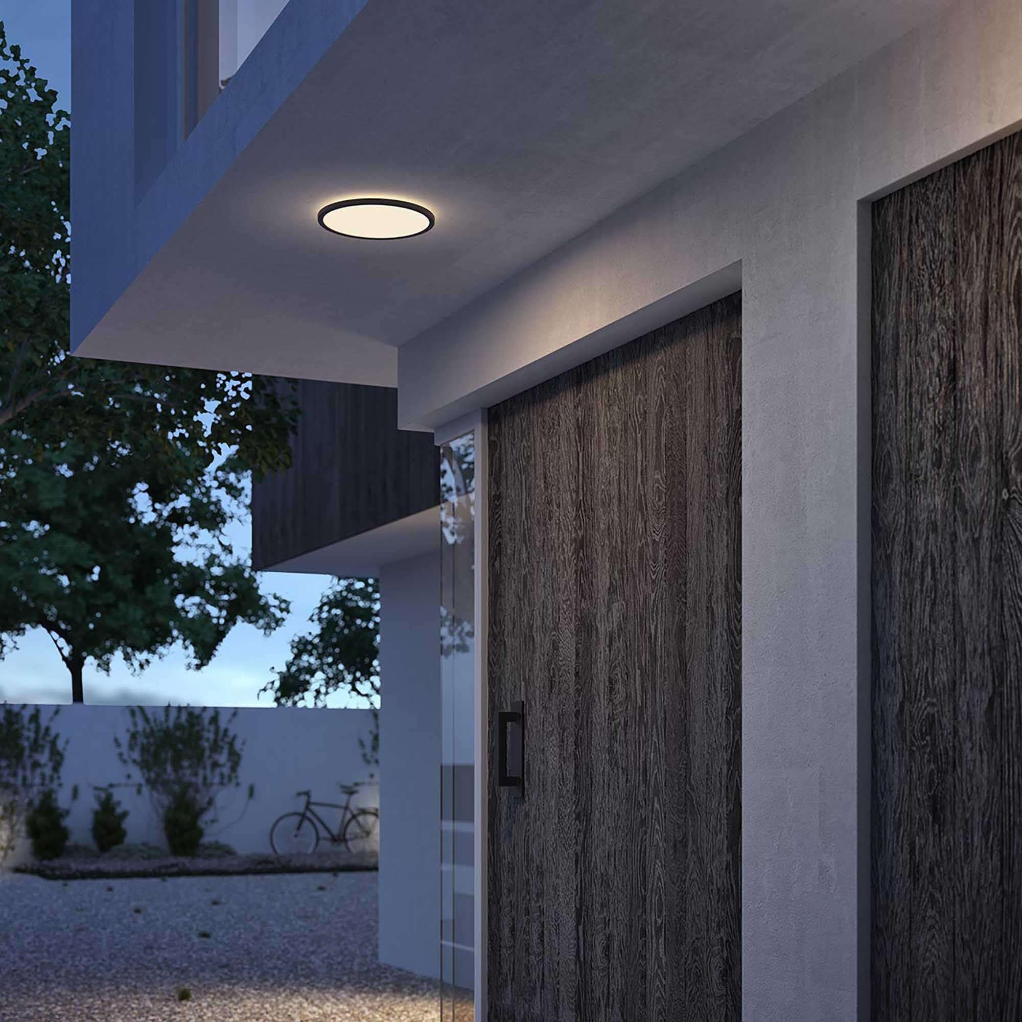 Philips LED Flush Mount Ultra Thin Black Ceiling Light 1-Pack Bright White (3000K) 1500 Lumen (22W = 100W) No Bulbs Required 6