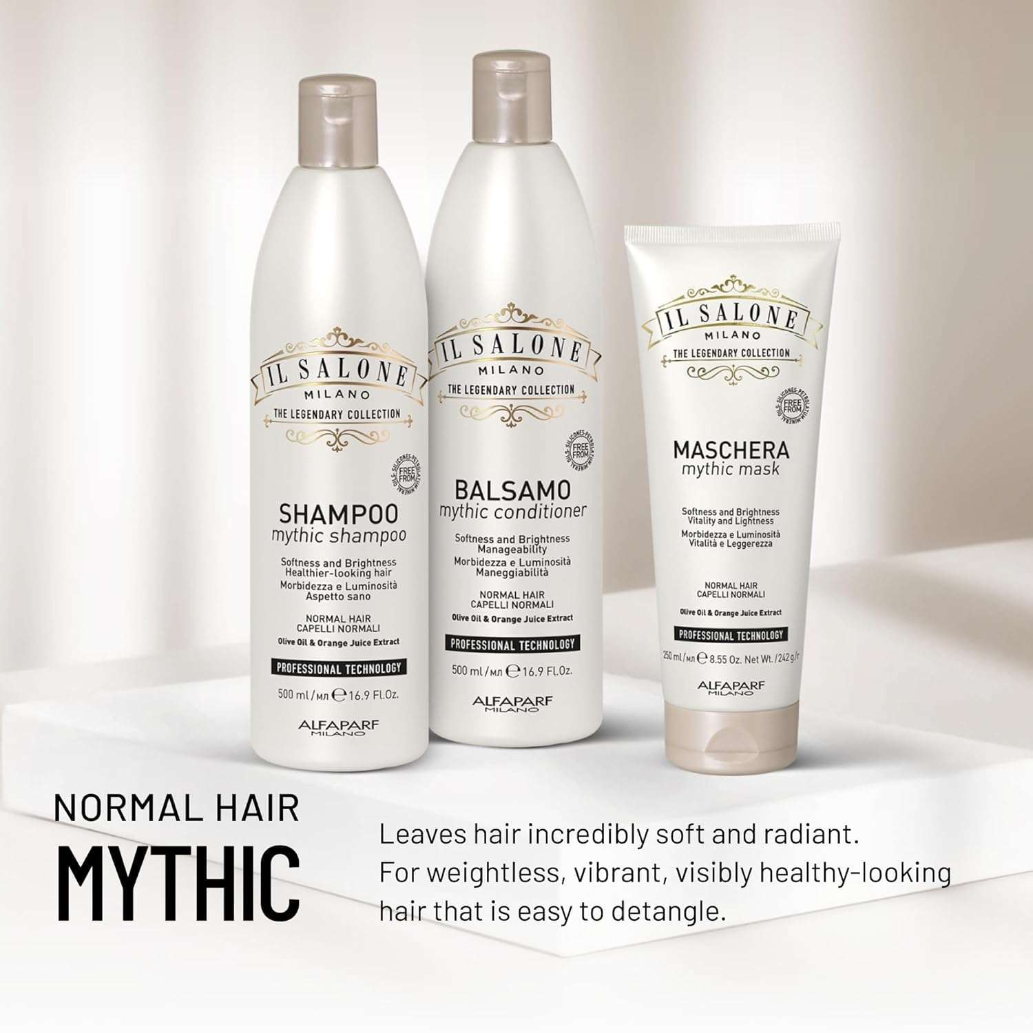 Il Salone Milano Professional Mythic Mask - Moisturizing Hair Mask Enriched with Olive Oil and Orange Extract for Added Softness, Shine and Manageability - Salon Quality Hair Care (8.55 oz / 250 ml) 4