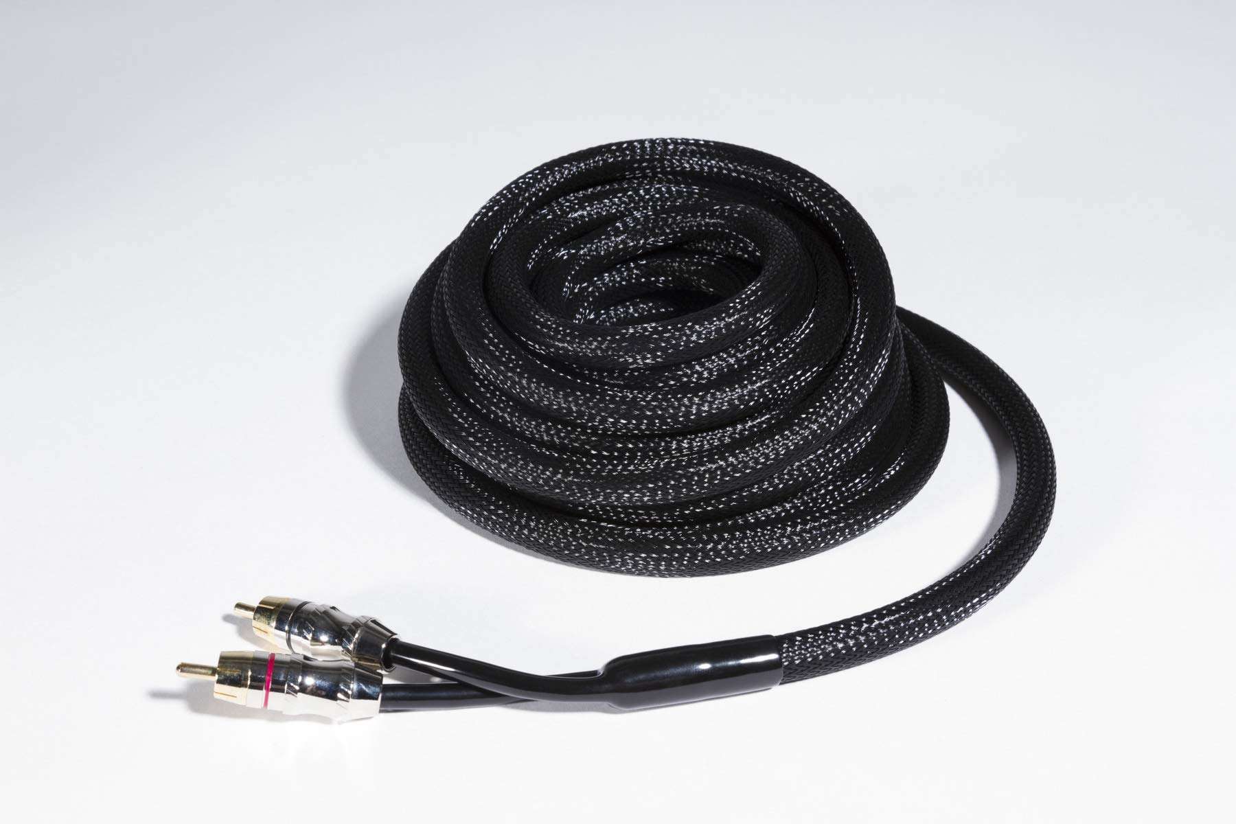 CT Sounds High Quality Car RCA Cable 17 Foot (5M) 2 Channel 2M - 2M (2 Male to 2 Male) Premium Aluminium FOIL OFC Braided Flexible PVC Nylon Outer Braid Black Cables 2