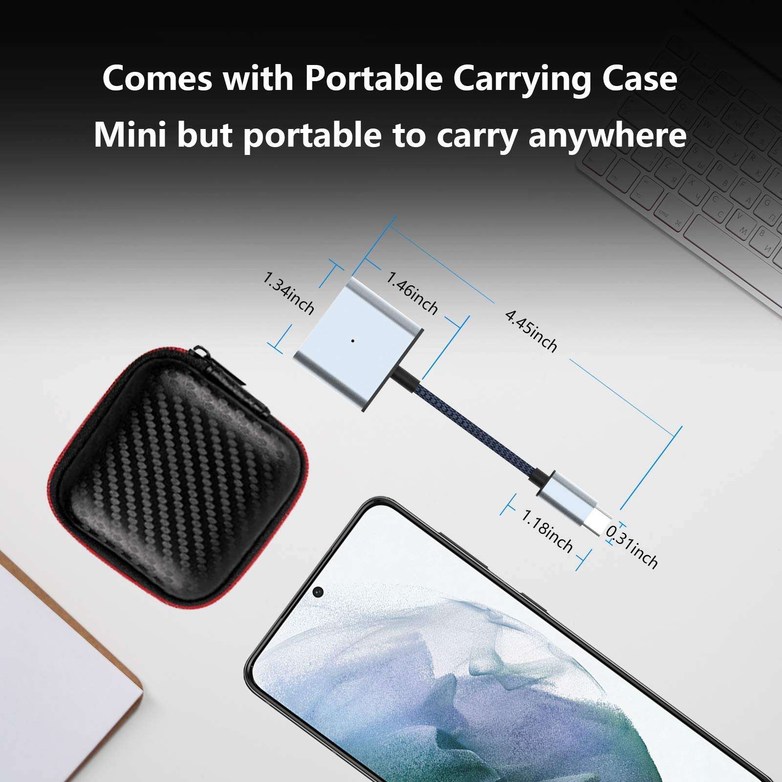 TITACUTE USB C Headphone Adapter for Galaxy Z Flip 3 Fold Type C Splitter Earphone Audio Earbud Aux PD Fast Charging Charger Converter 5