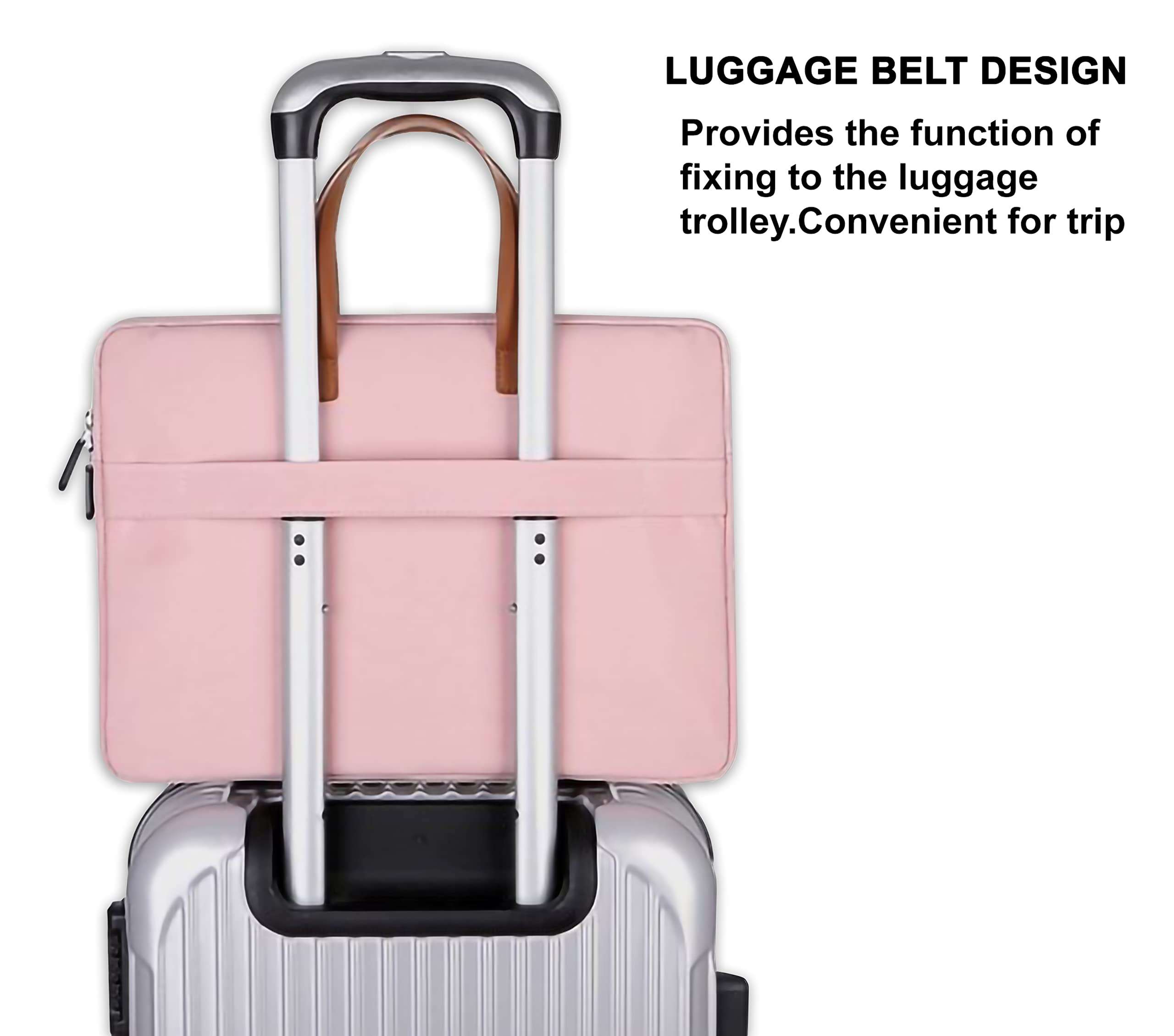 TGK 360° Protective Sleeve Carry Case Bag Cover for iPad Pro 12.9 M1 2021/2020/2018, Surface Laptop go 12.4/Pro X 13, Samsung Galaxy Tab S8+ 12.4", Tab S7 Plus 12.4 (12.9 inch, Pink) 6